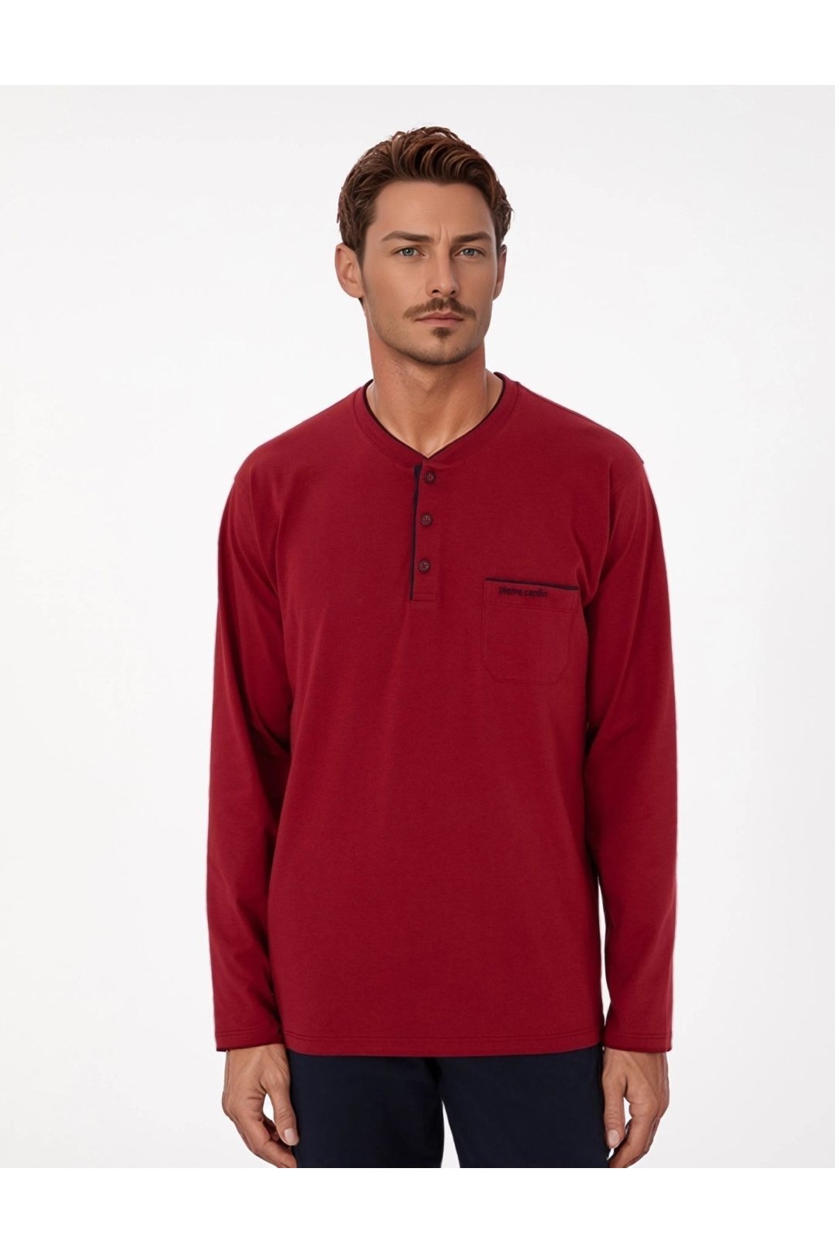ست پیژامه مردانه راسته فاق نرمال آستین بلند | پیر کاردین Pierre Cardin 3SQ1EK1KT1.5.L - تصویر 6