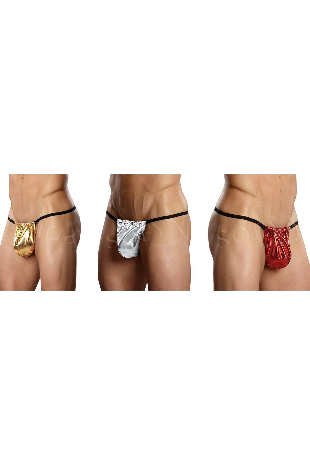 Sofya Passion-Bright Men's Fancy String Thong, Colorful Micro Slip, Minimal Design Underwear 6