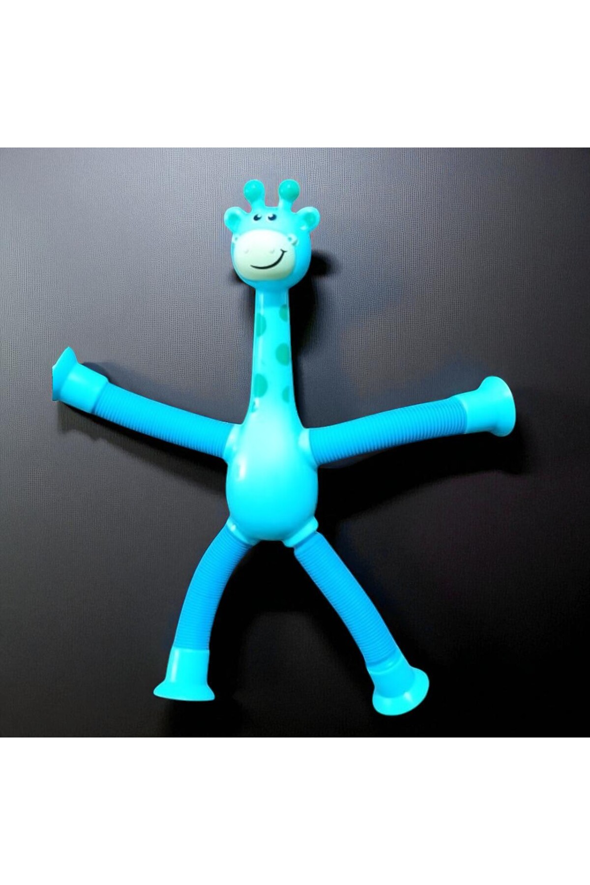 ۱ عدد لوله پاپ حیوان زرافه آبی، زرافه تلسکوپی قابل‌توسعه آبی، اسباب‌بازی آموزشی و ضد استرس