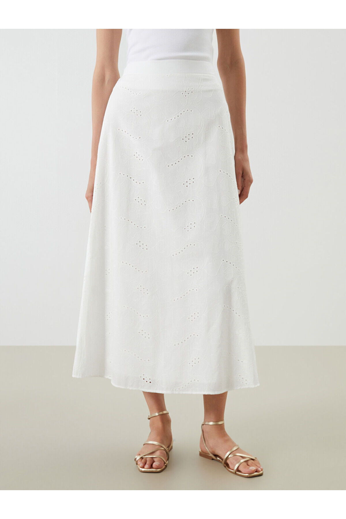 LC Waikiki-A-Line Skirt with Openwork Elastic Waist 2