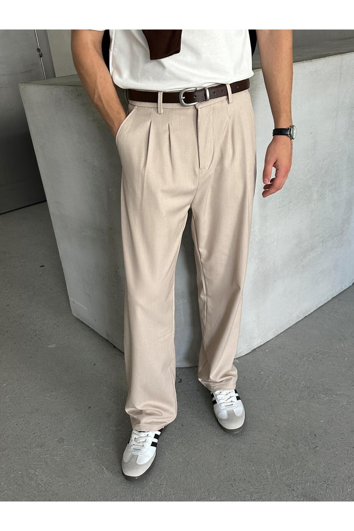 wamoss 2025 Pileli Rahat Vintage Classic Bol Paça Baggy Pantolon Pl12 görsel 4