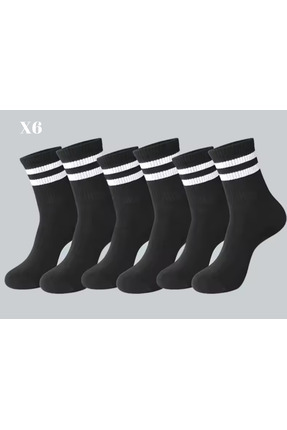 myprem socks Unisex Pamuklu Yarım Konç Çemberli Siyah Tenis Çorap Çemberli 6 ...