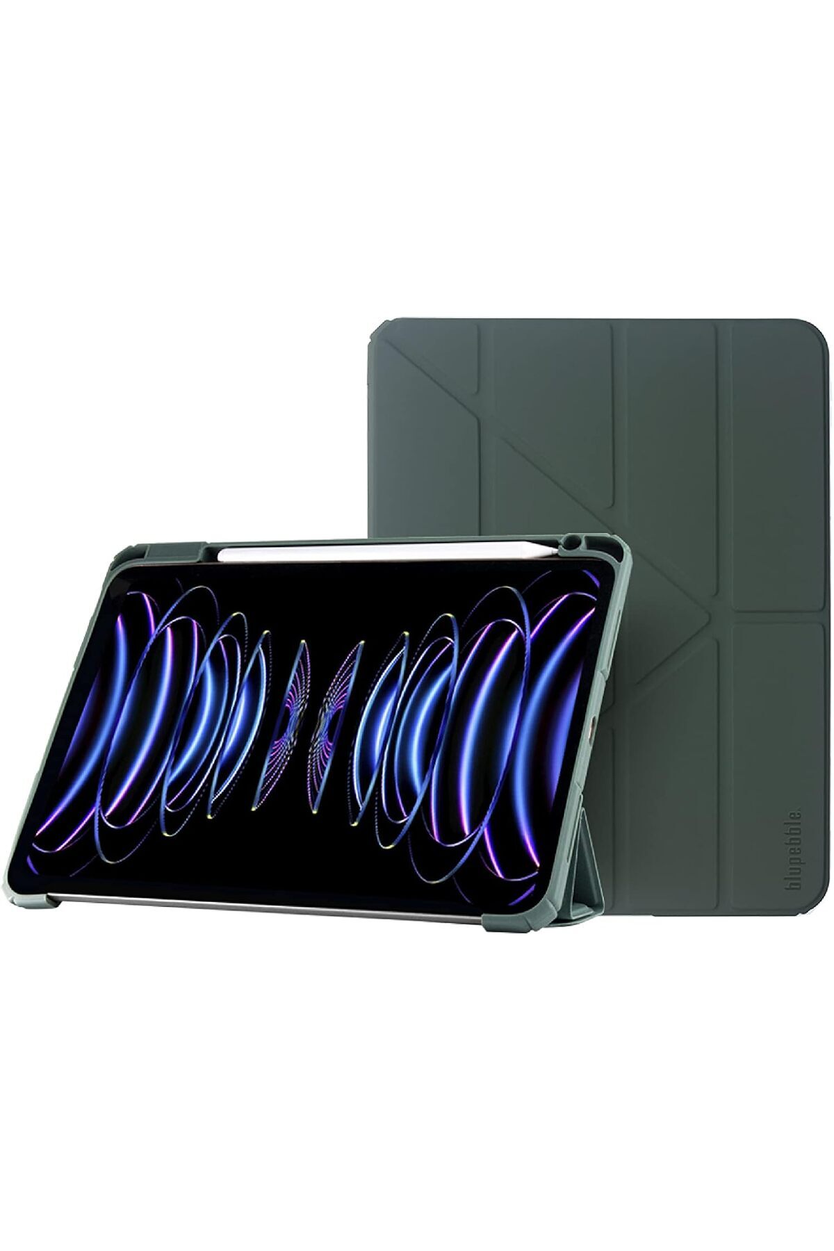 BLUPEBBLE-Hybrid Folio with Pen Holder Transparent Back with Auto Sleep/Wake function Shockproof Sli 2