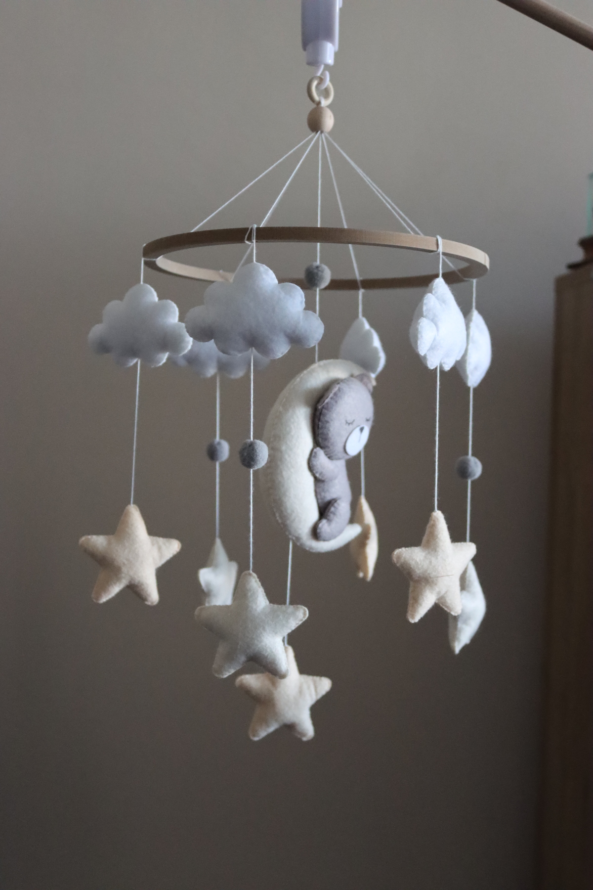 Asilbebe Gri Ayıcıklı Müzikli Bebek Dönencesi fotoğrafı 2 (önizleme)