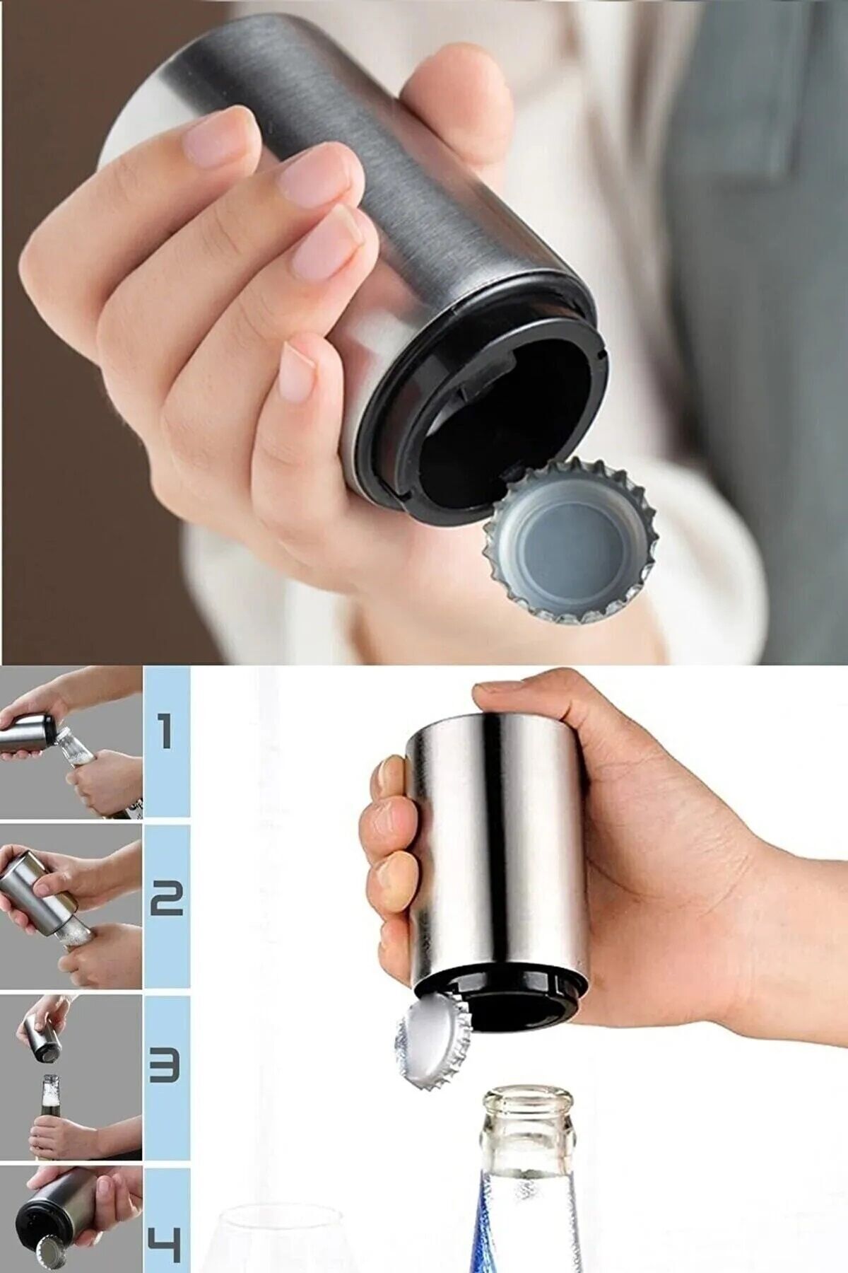 Evvano Otomatik Açacak - Otomatik Basmalı Şişe Kapak Açacağı