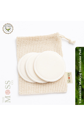 THE MOSS CO. The Moss Co. %100 Pamuk Yıkanabilir Makyaj Temizleme Pedi Yuvarl...