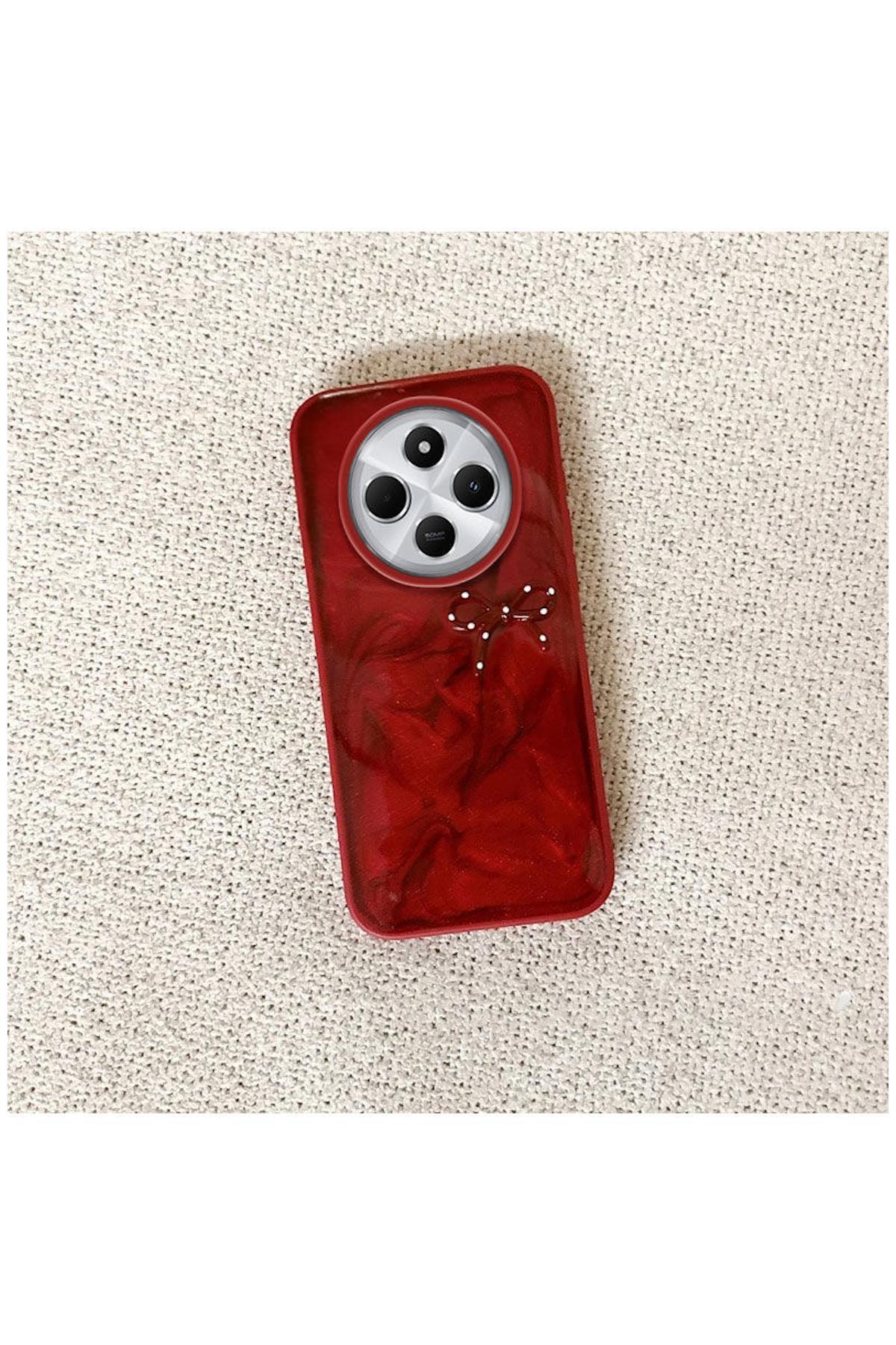 Pro Aksesuar-Xiaomi Redmi 14C Compatible Case with Fionk Silicone Case Red 3