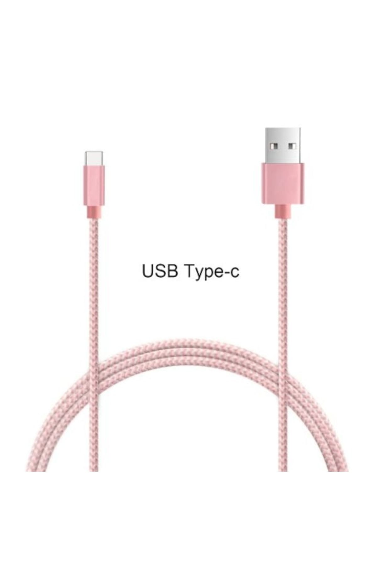 Bibilel-Cablu de încărcare/transfer de date USB 3.1 tip C, lungime 2 m, ranforsat, roz 3