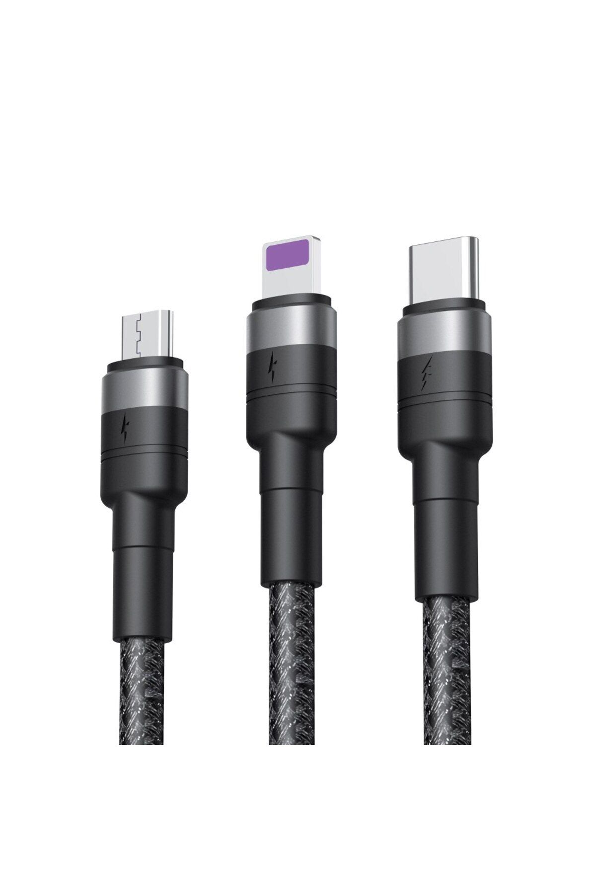 SOHO-Cablu 3 în 1 pentru încărcare și transfer de date USB cu conectori Lightning, USB-C, Micro USB, 1,2 m, R 4