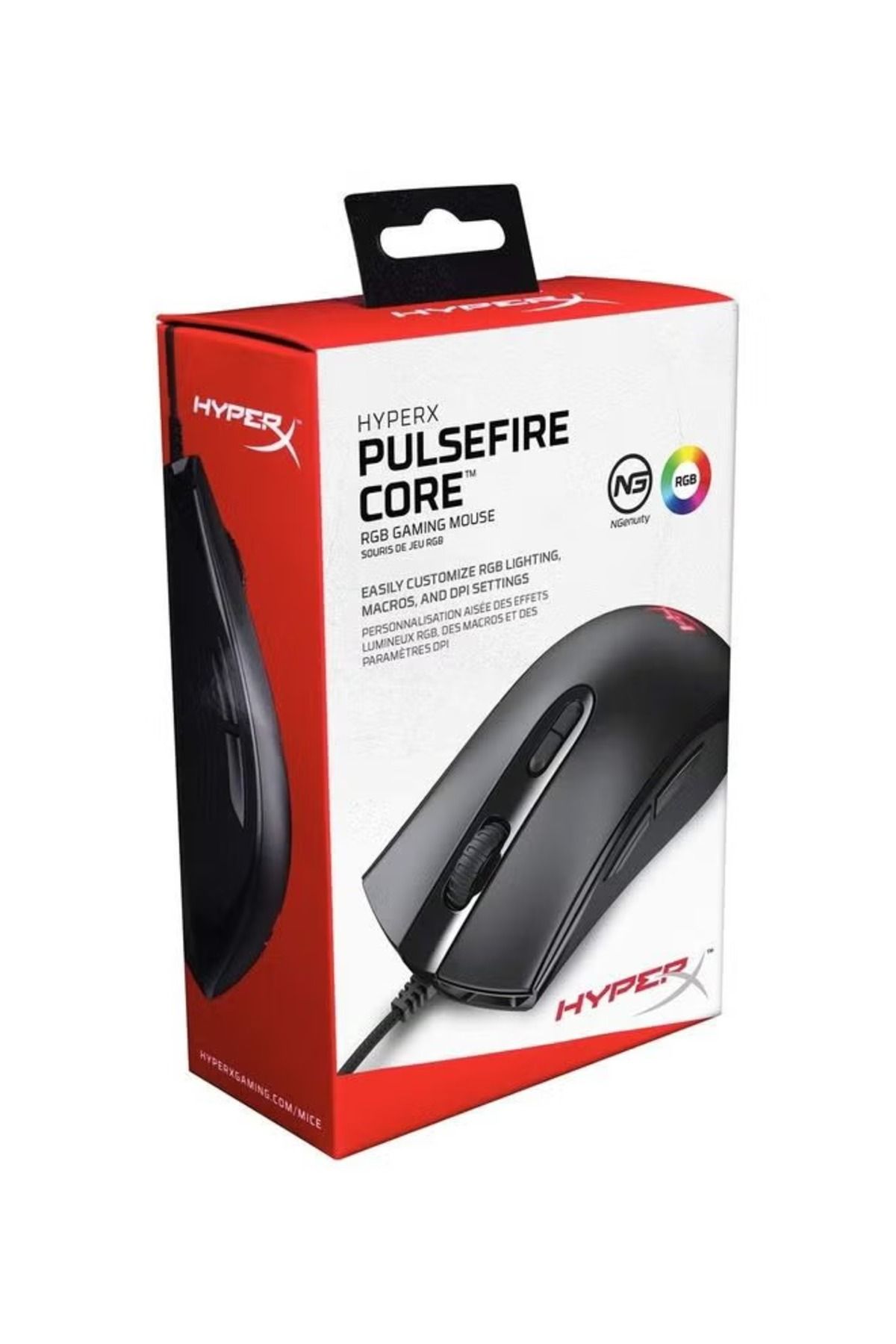 HyperX-ماوس الألعاب Pulsefire Core RGB - مستشعر Pixart 3327، 6200 نقطة في البوصة - أسود 6