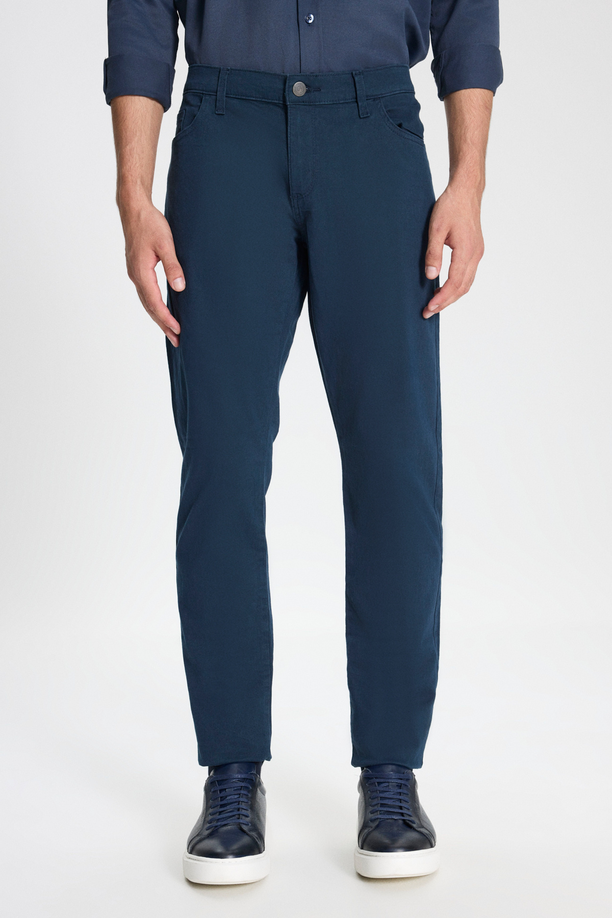 George Henry  Slim Fit Dar Kesim 5 Cepli Lacivert Chino Pantolon - Görsel 5