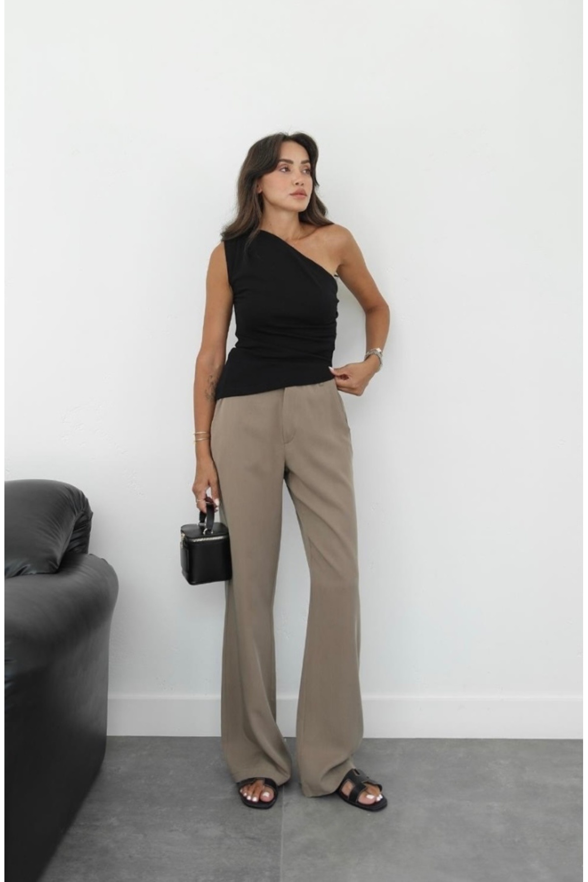 ForOus-Pallazo Pants High Waist with Front Zipper and Hidden Hooks with Side Pockets 4