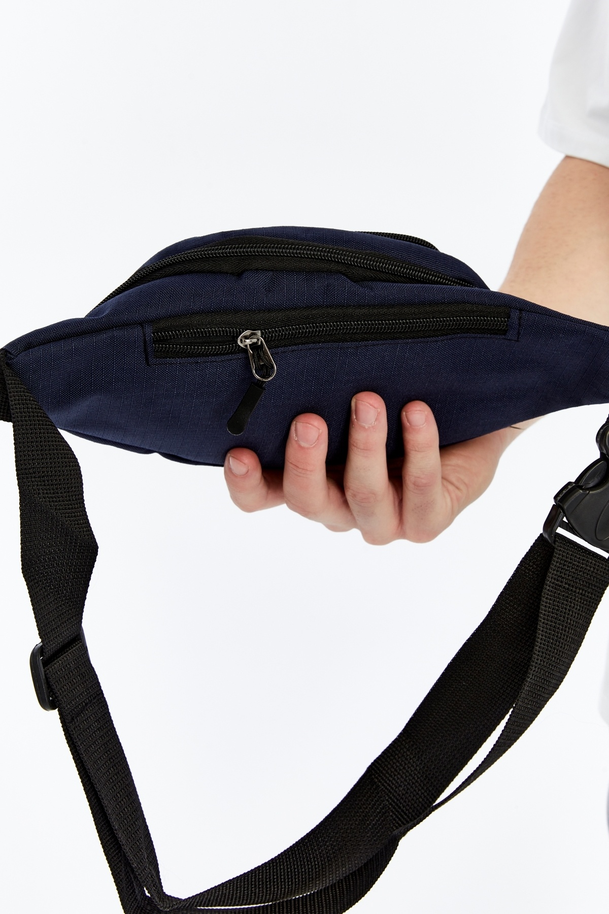 meeqat Unisex Siyah Su Geçirmez Usb Ve Kulaklık Girişli Bel Ve Omuz Çanta Freebag görsel 6