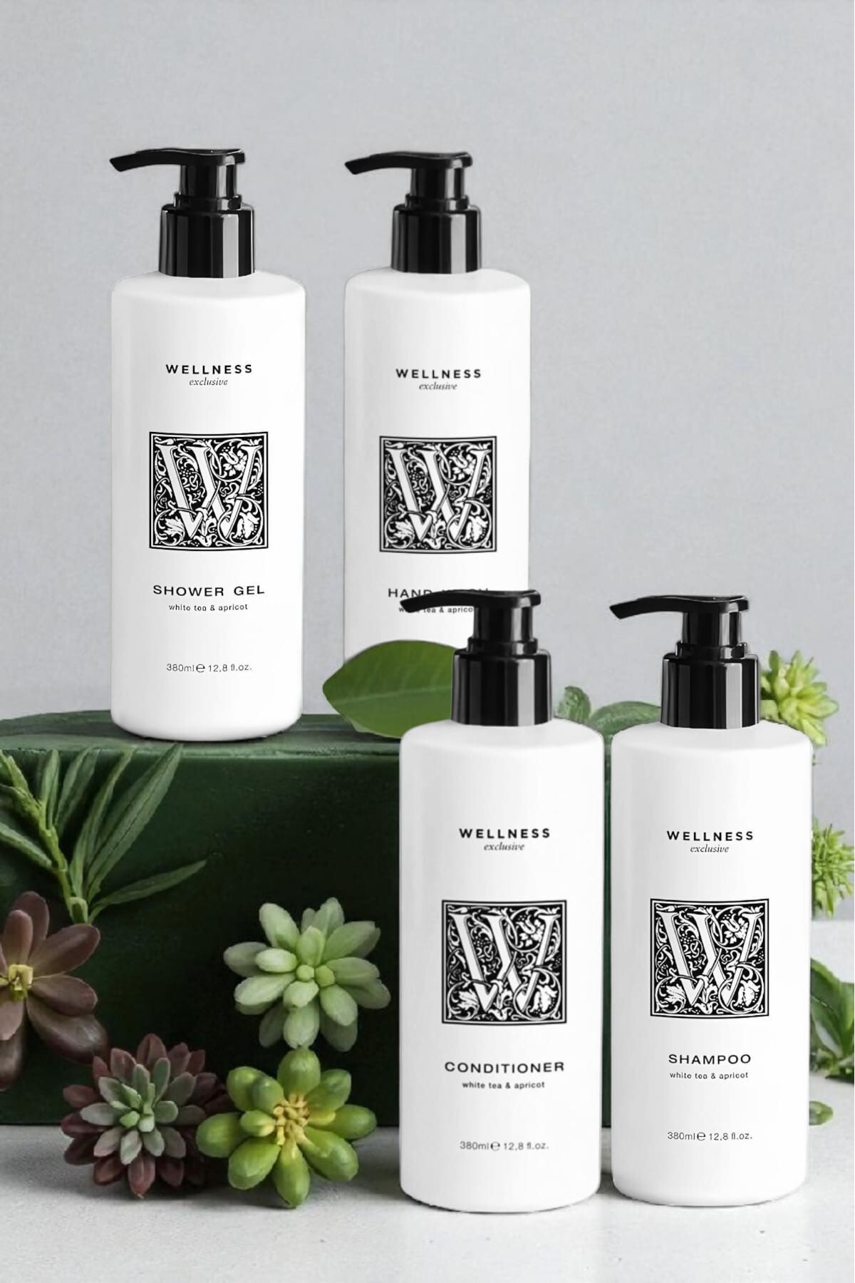 White Tea & Apricot Shampoo 380 ml + Conditioner 380 ml + Shower Gel 380 ml + Ha — 2840195010008 — تصویر 2 از 6