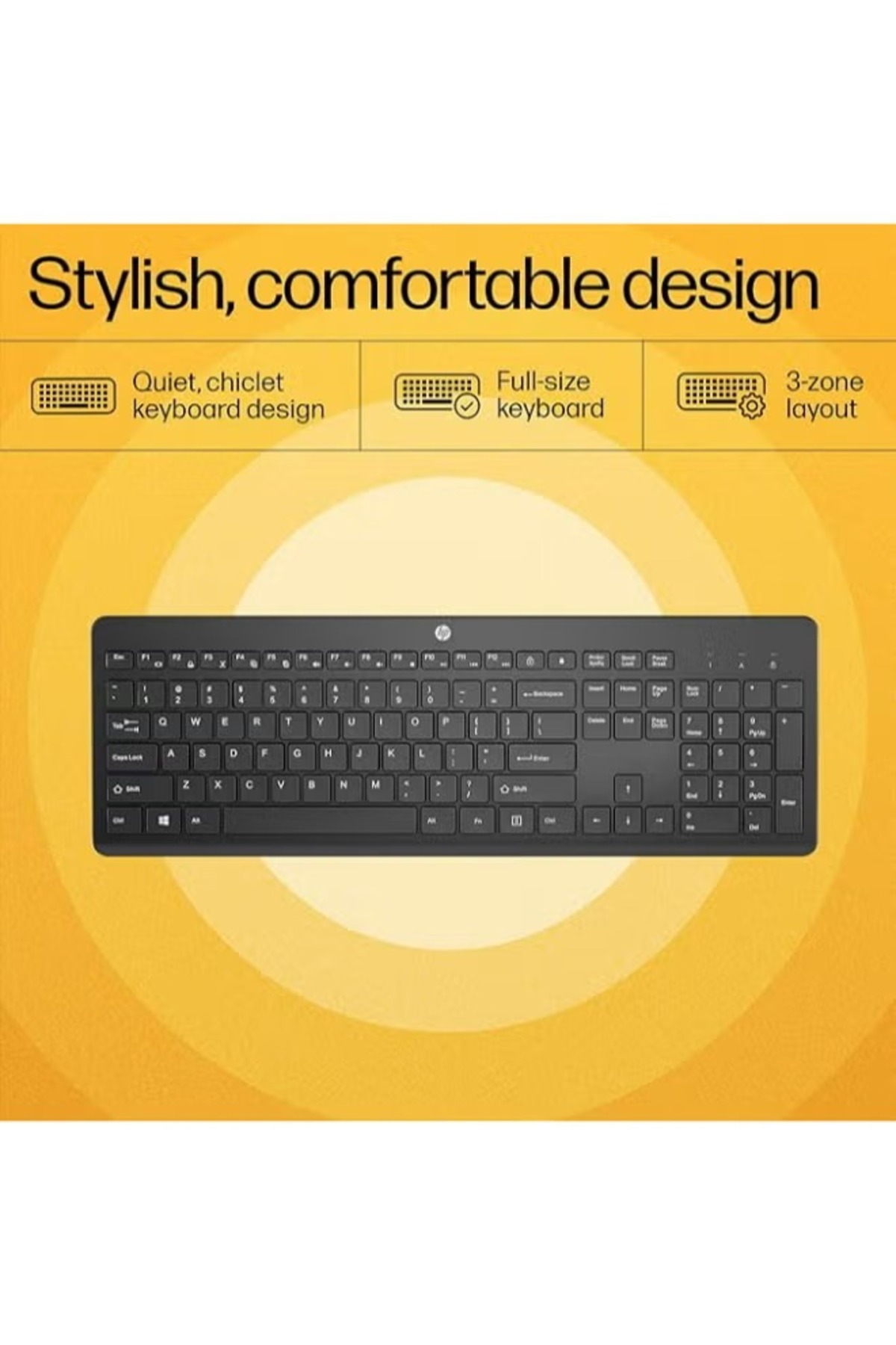 HP-230 Wireless Keyboard and Mouse Combo Set 1600 DPI 5