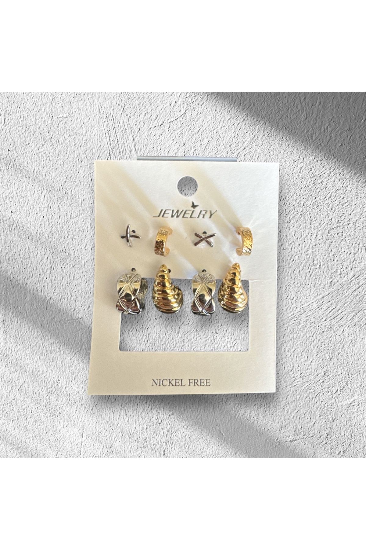 Mojo Jewellery-Gold and Silver Color Mixed Earring Set – Stylish and Multiple Model Combination 2