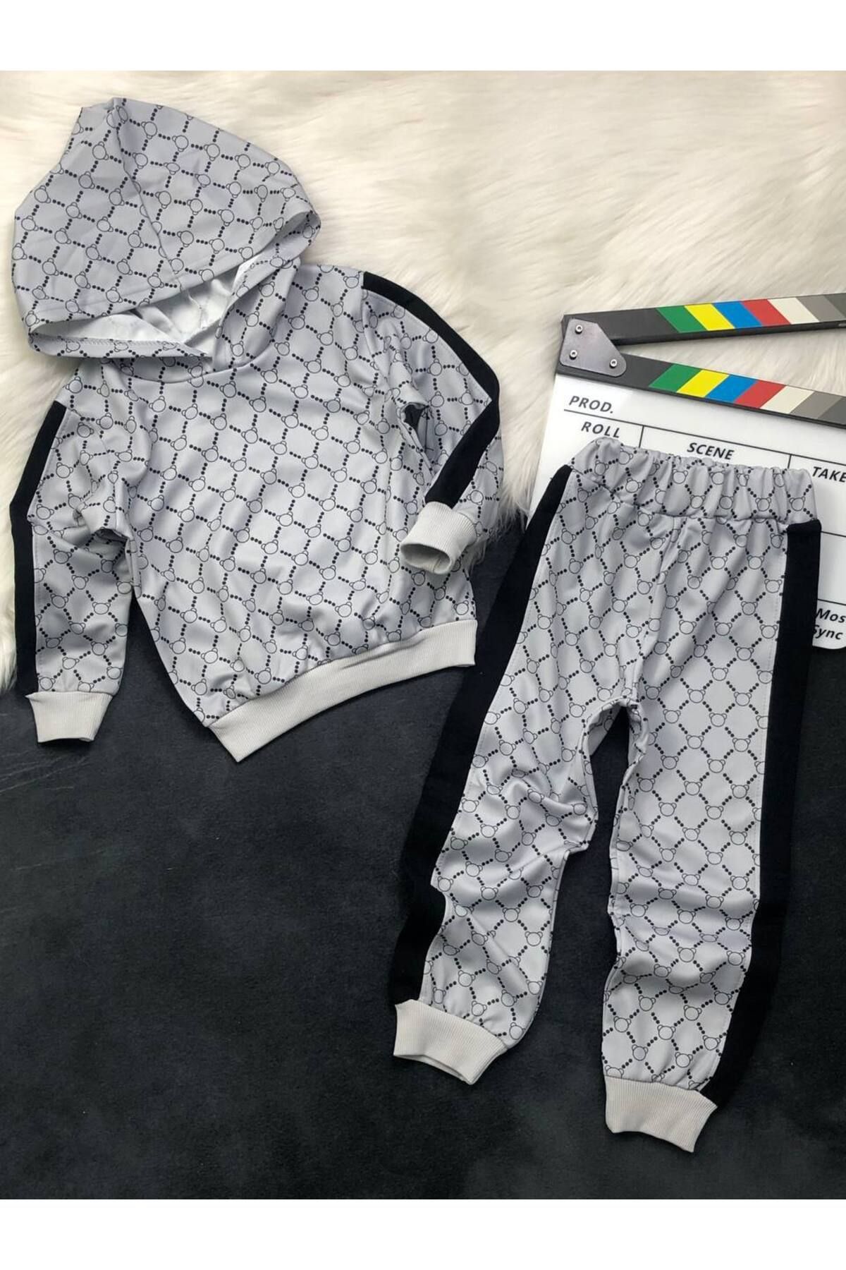 KGN GİYİM-Boy's 2 Threads Unsharped Bottom Top Set 1