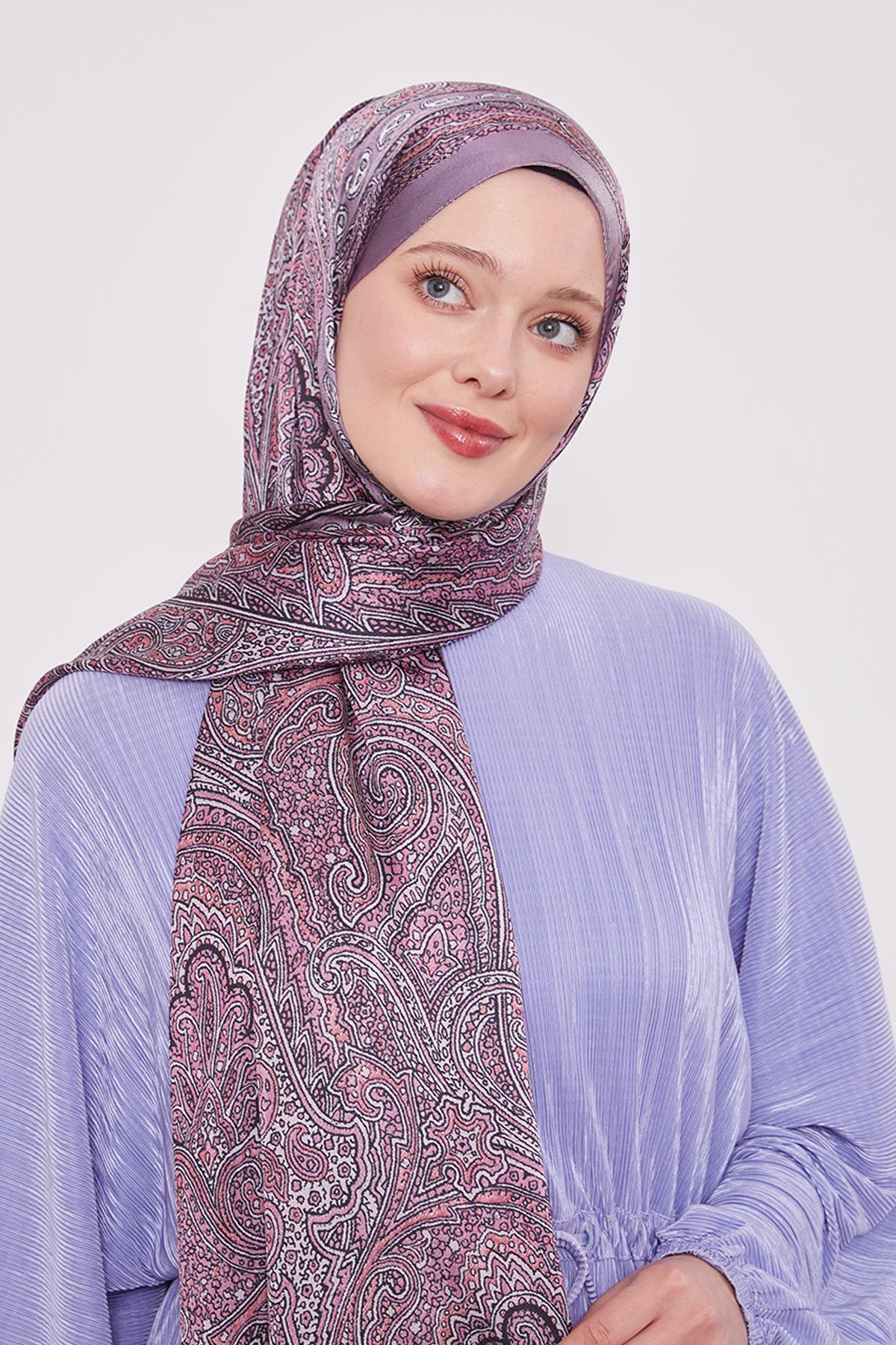 Levidor-Lilac Edge Pattern Indian Silk Shawl 2