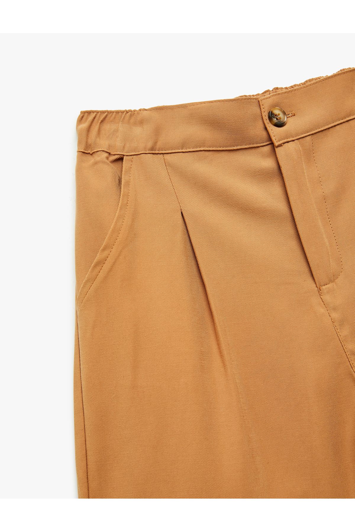 Koton-Viscose Basic Shorts with Elastic Waist and Buttons 3