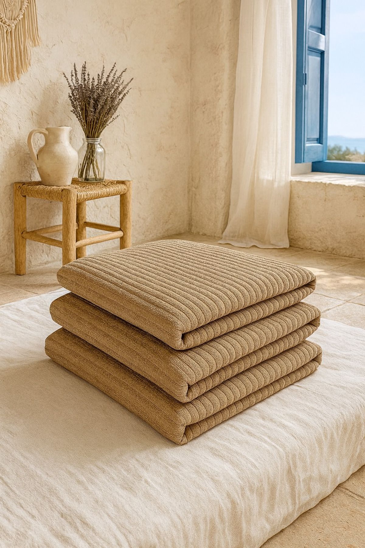Evimcim-Velvet Striped Seat Cover – Soft Texture, Stylish and Durable Design, Easy to Use 1