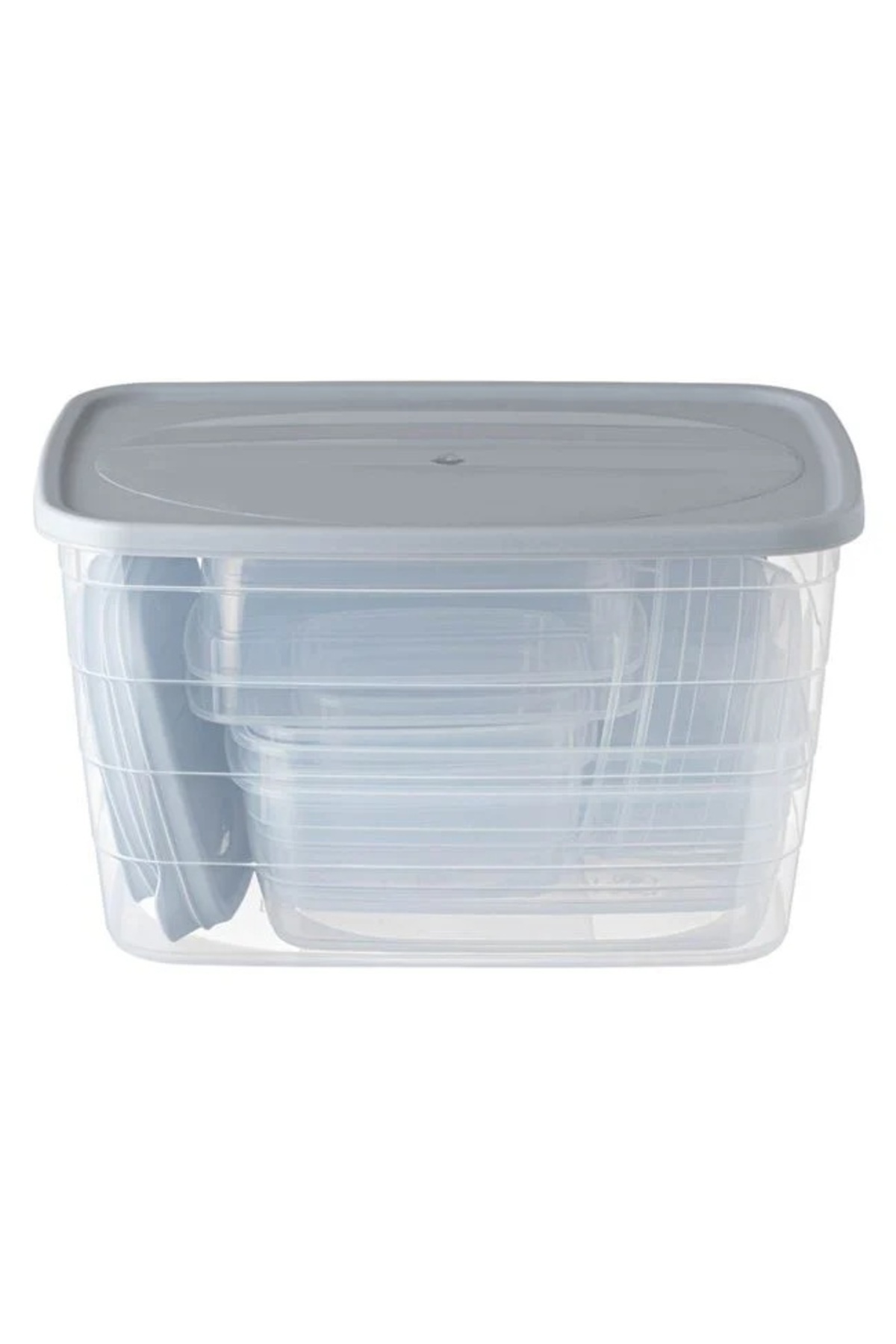 divendi-ro-Set of food containers, 6 pcs, sizes 2x250ml, 2x300ml, 2x500ml, 2x600ml, 2x1,2lt, 1x6lt, transparent 3