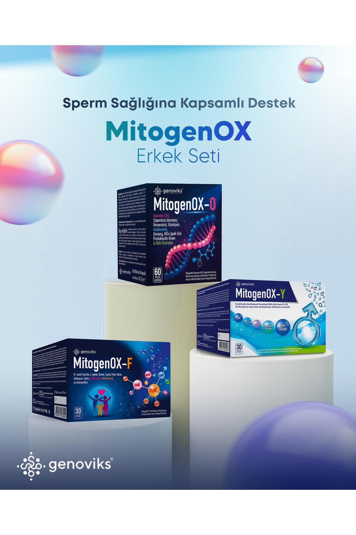 GENOVİKS BİYOTEKNOLOJİ Mitogenox -Erkek Set Üreme Kapasitesi Için 3’lü Kapsamlı Destek!