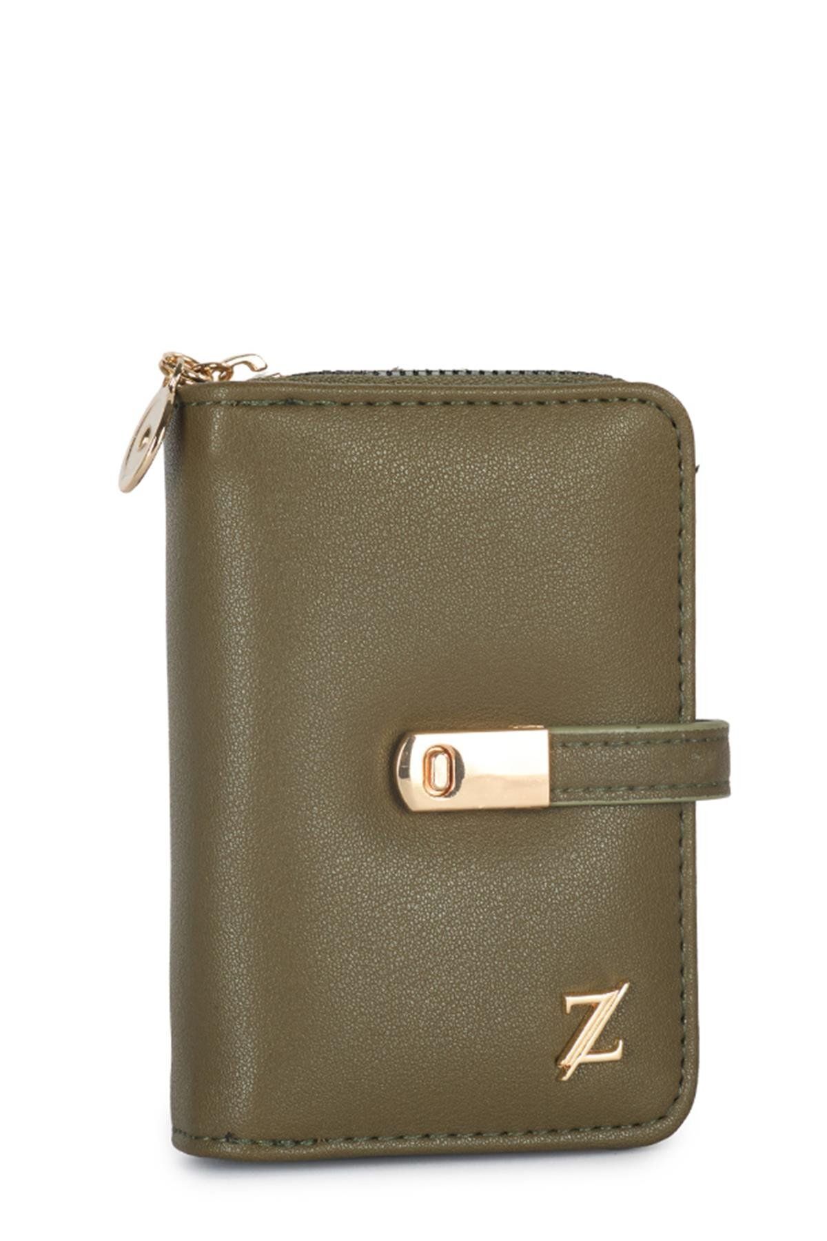 Zühre-Zippered Khaki Mini Wallet Zc025 2