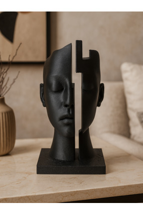 Sizseyy Soyut Zihin Boşluklu Yüz Heykel Biblo