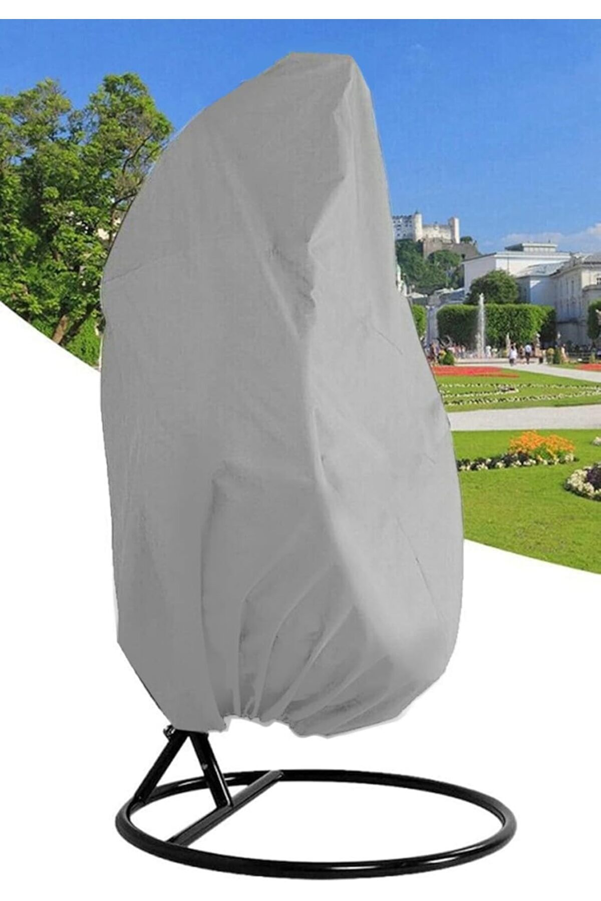 Hepta Collection Koza Gri Su Geçirmez Bahçe Fındık Salıncak Hamak Koruma Örtüsü Kılıfı Yağmur Toz Kir Önle...