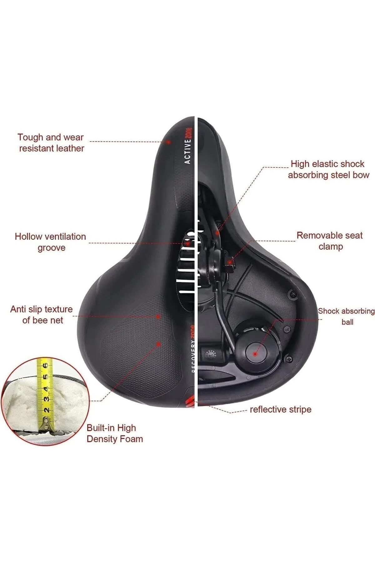 Rectus-Bicycle Seat Saddle Airzone Air-Canal Reflective Elastomer Spring Soft Texture Saddle 3