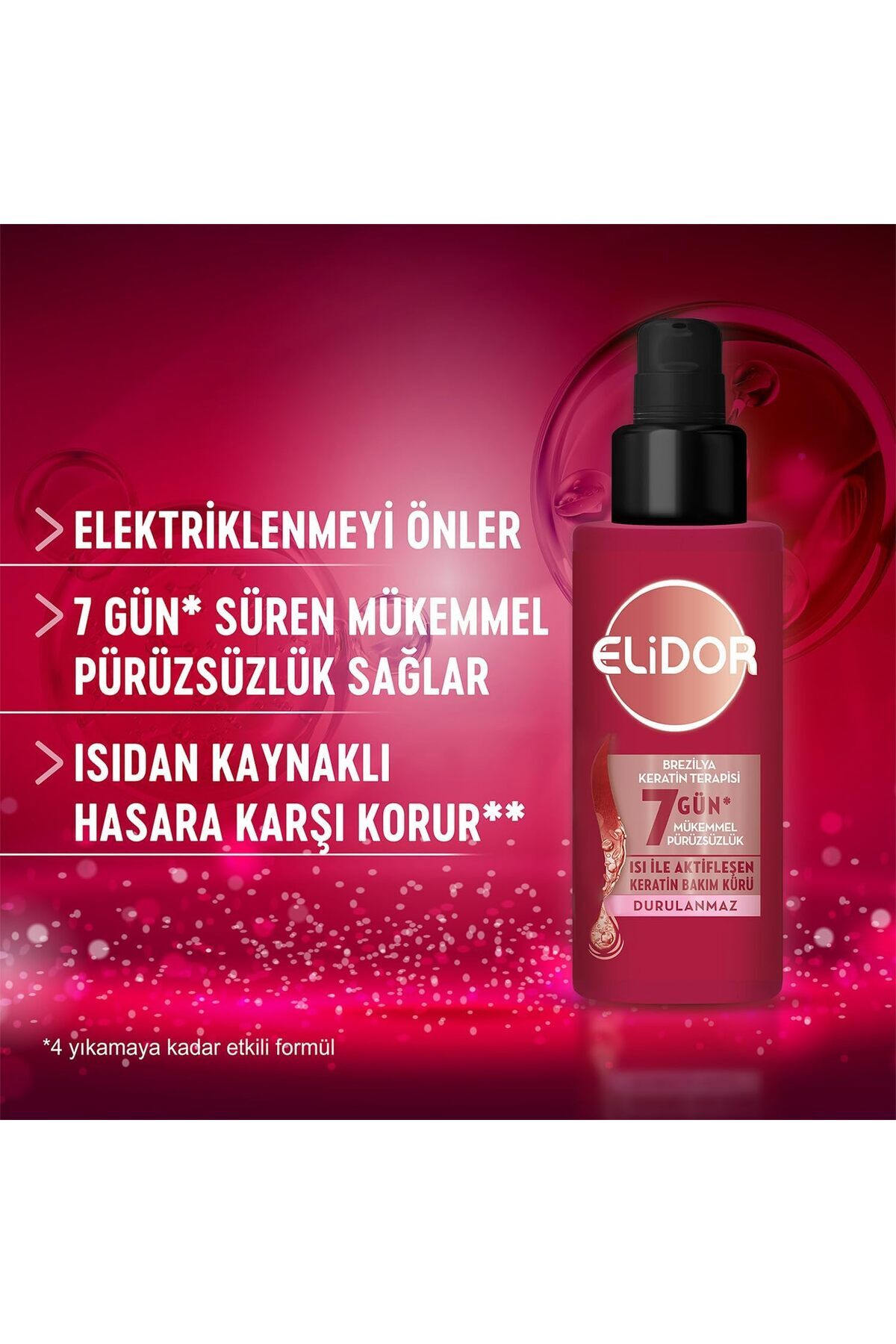 Elidor Isı İle Aktifleşen Keratin Bakım Kürü Brezilya Keratin Terapisi Hidrolize Keratin Marula Y... — B0CFQP7JB8 — تصویر 4 از 4