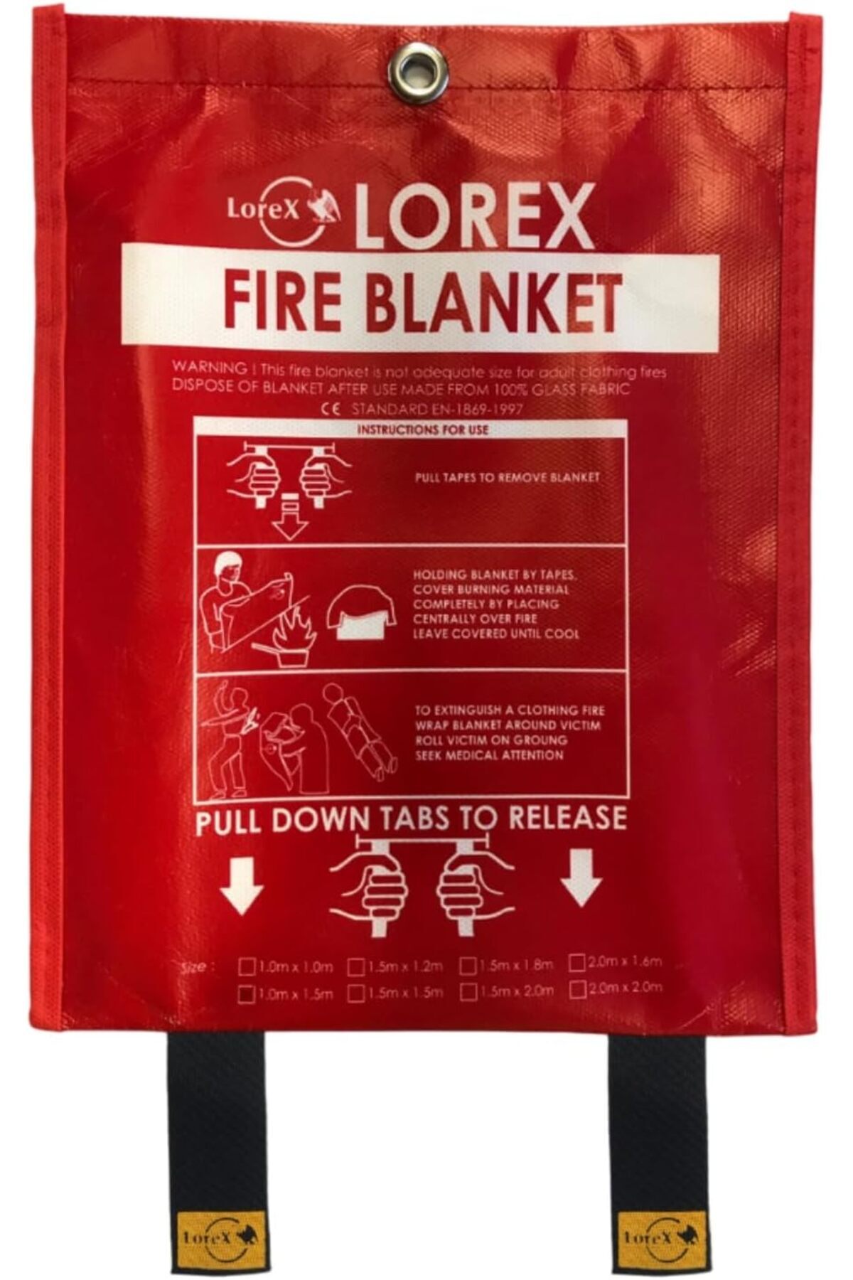 Hepta Collection LOREX LR-FB1010CP Premium Serisi 100cm x 100cm Çantalı Yangın Battaniyesi