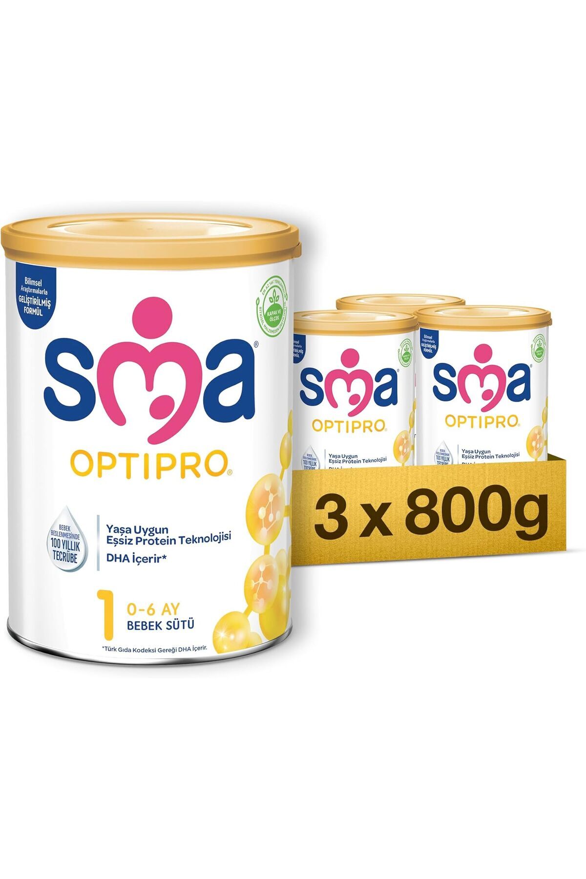 Hype Store SMA Optipro 1 Bebek Sütü (0-6 Ay, 800 g x 3 Adet)