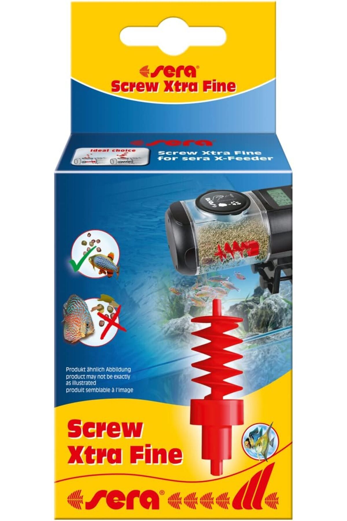 Hepta Collection Sera X-besleyici için ince burgu konveyör, sadece X-Feeder yem otomatı için bir yedek parça, kırmızı