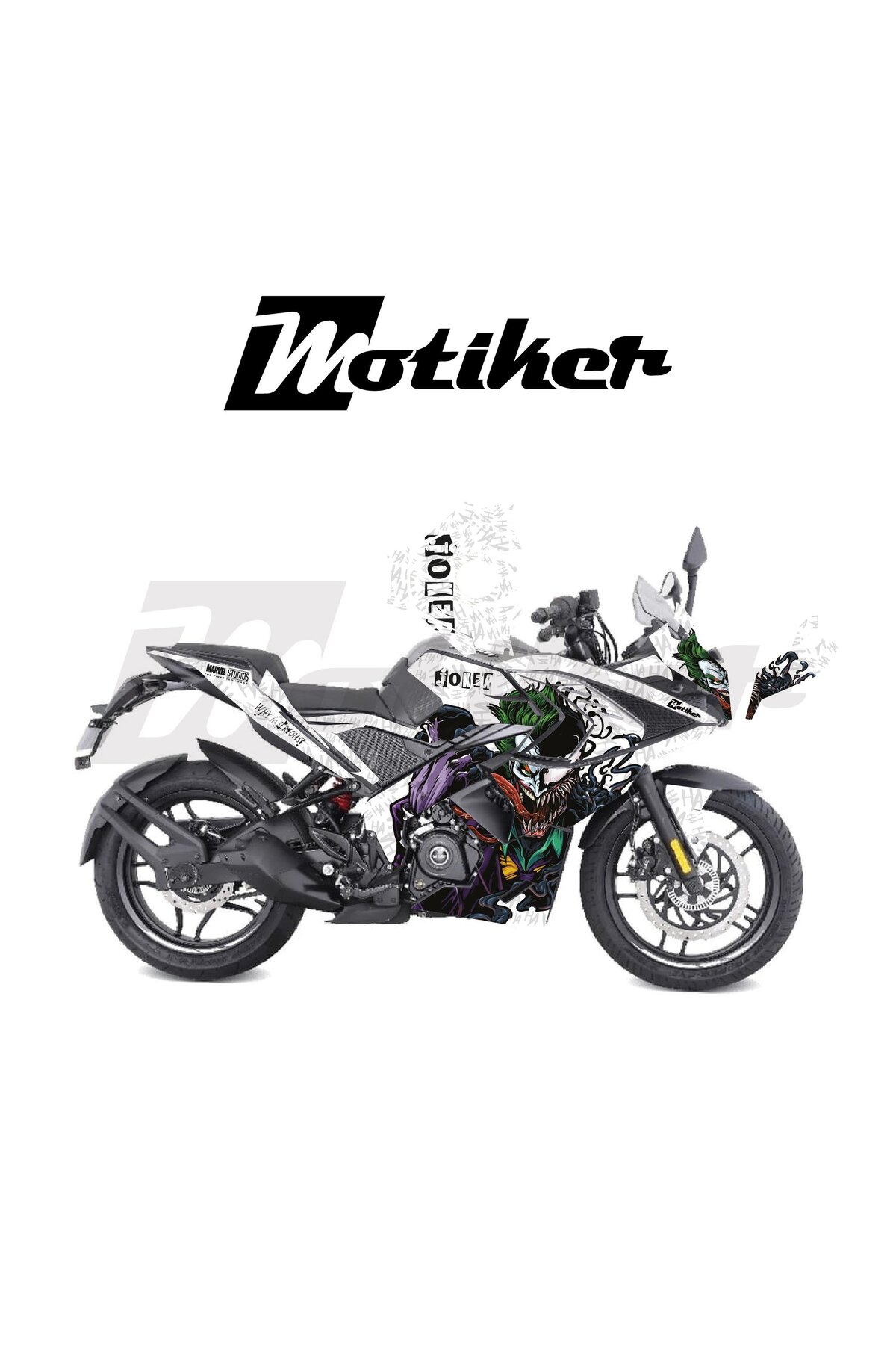 Motiker Bajaj RS200 Sticker Joker Model Parçalı Motosiklet Kaplama