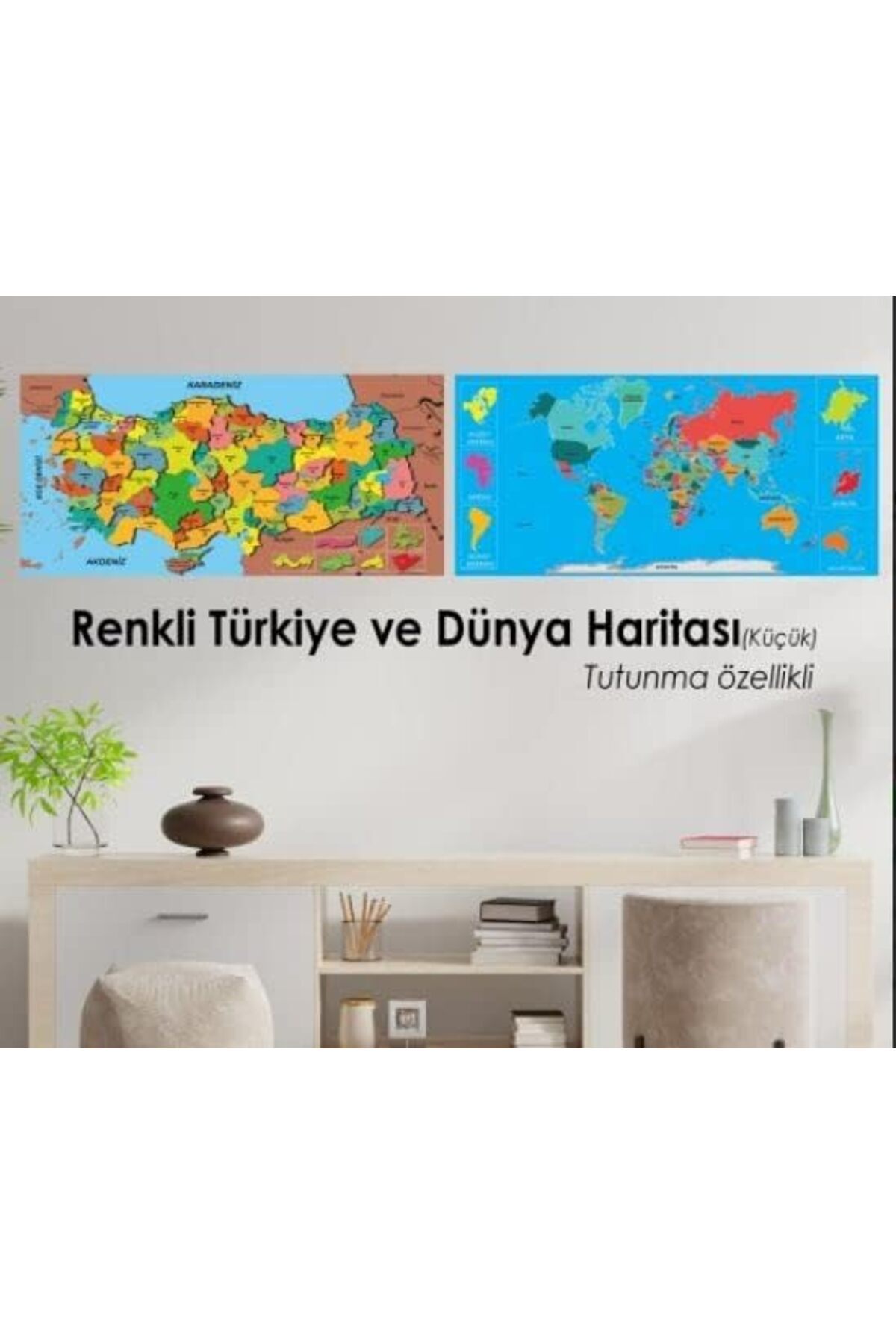 Hepta Collection Kağıt Tahta SİHİRLİ TÜRKİYE-DÜNYA HARİTA SETİ 118 CM X 56 CM