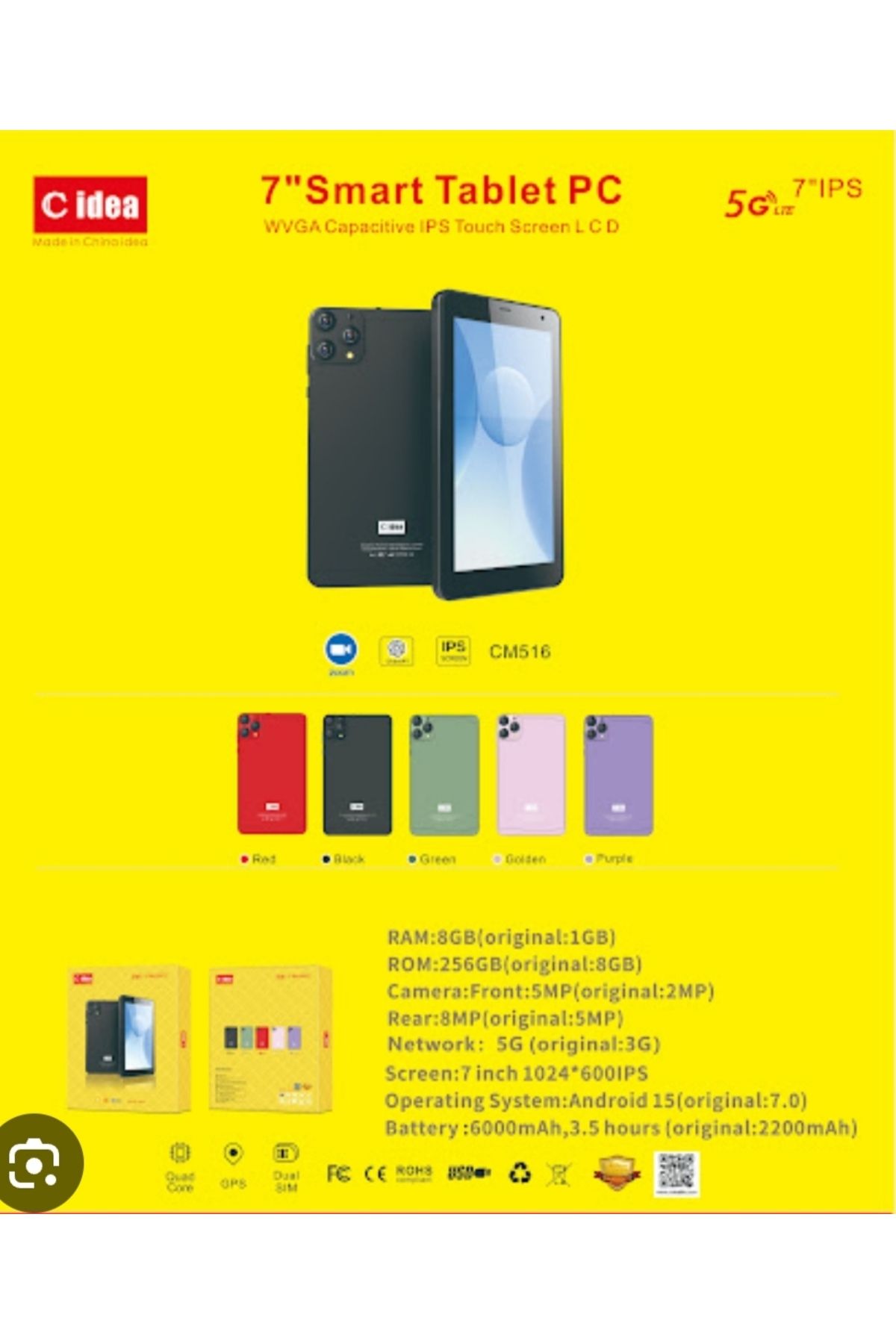 CIDEA-C IDEA CM516 Tablet with 8GB RAM and 256GB ROM 3