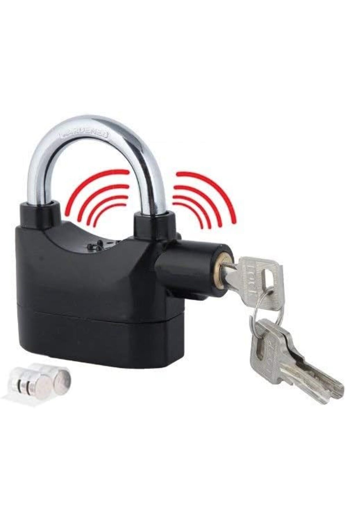 Generic-High Security Alarm Padlock | Multipurpose Use, 110 dba Alarm Sound, 3 Keys (Black) 1