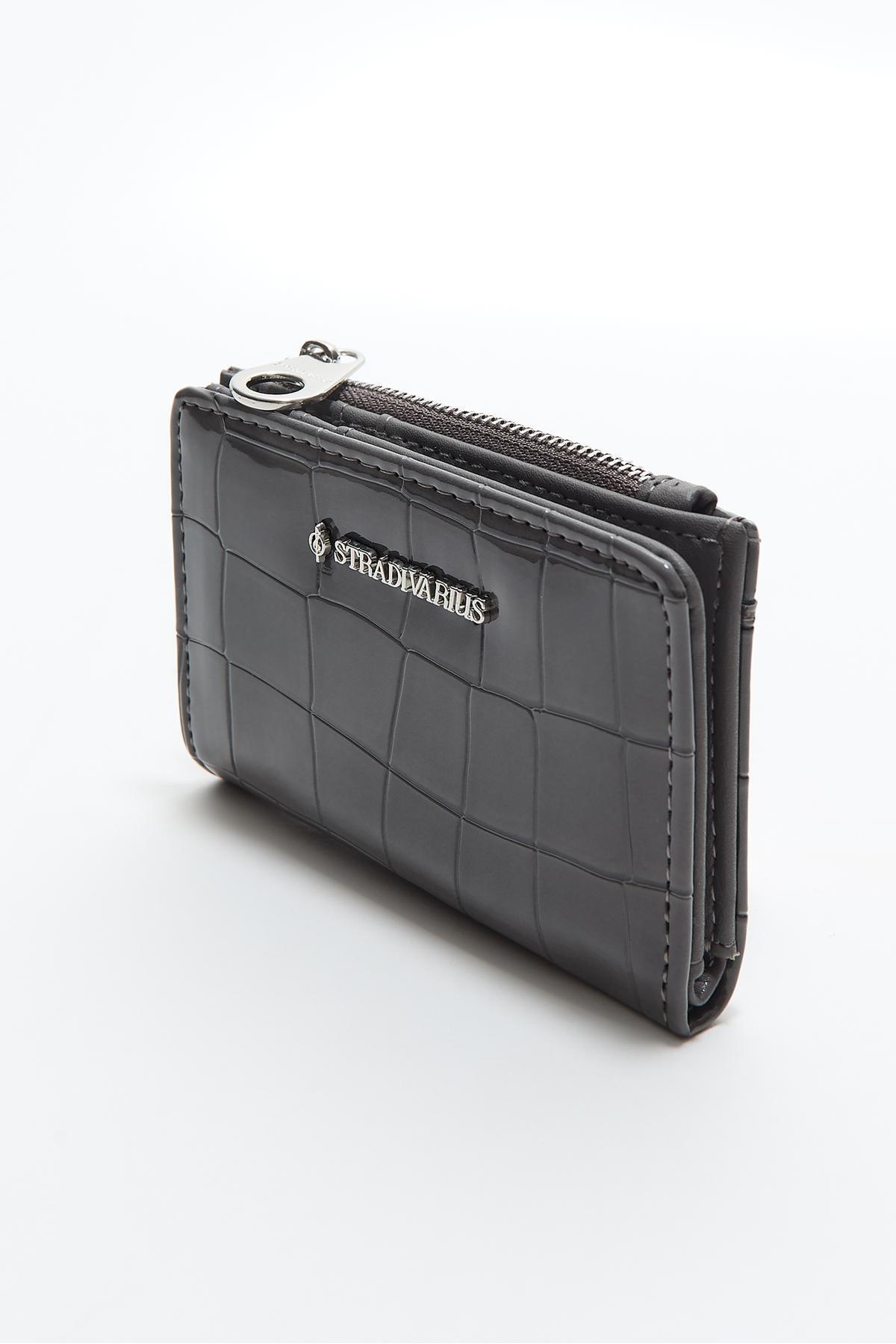 Stradivarius  Timsah deseni görünümlü kartlıklı bozuk para cüzdanı - Görsel 2