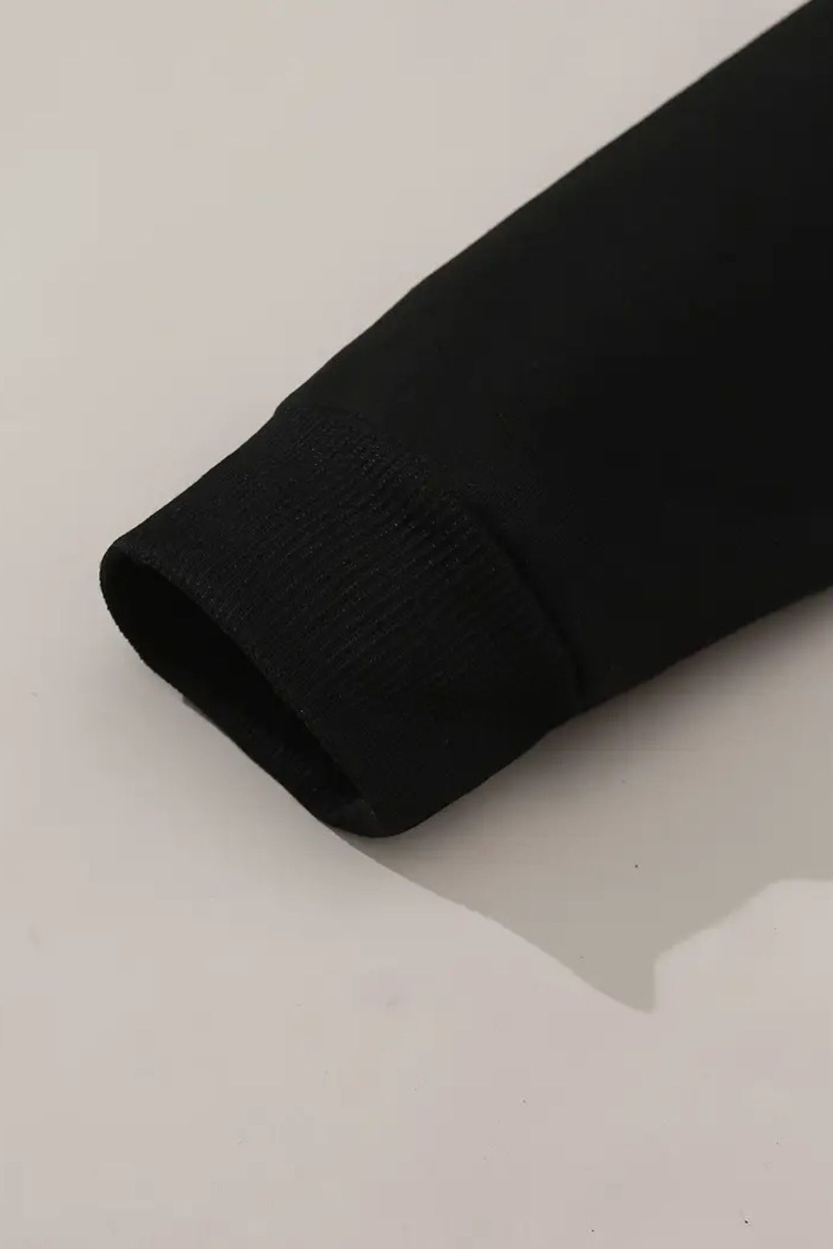 VBSVİBES-Unisex Black Hooded Zippered Sweatshirt – the Bos Minimal Printed, Thick Fabric with Hood 3