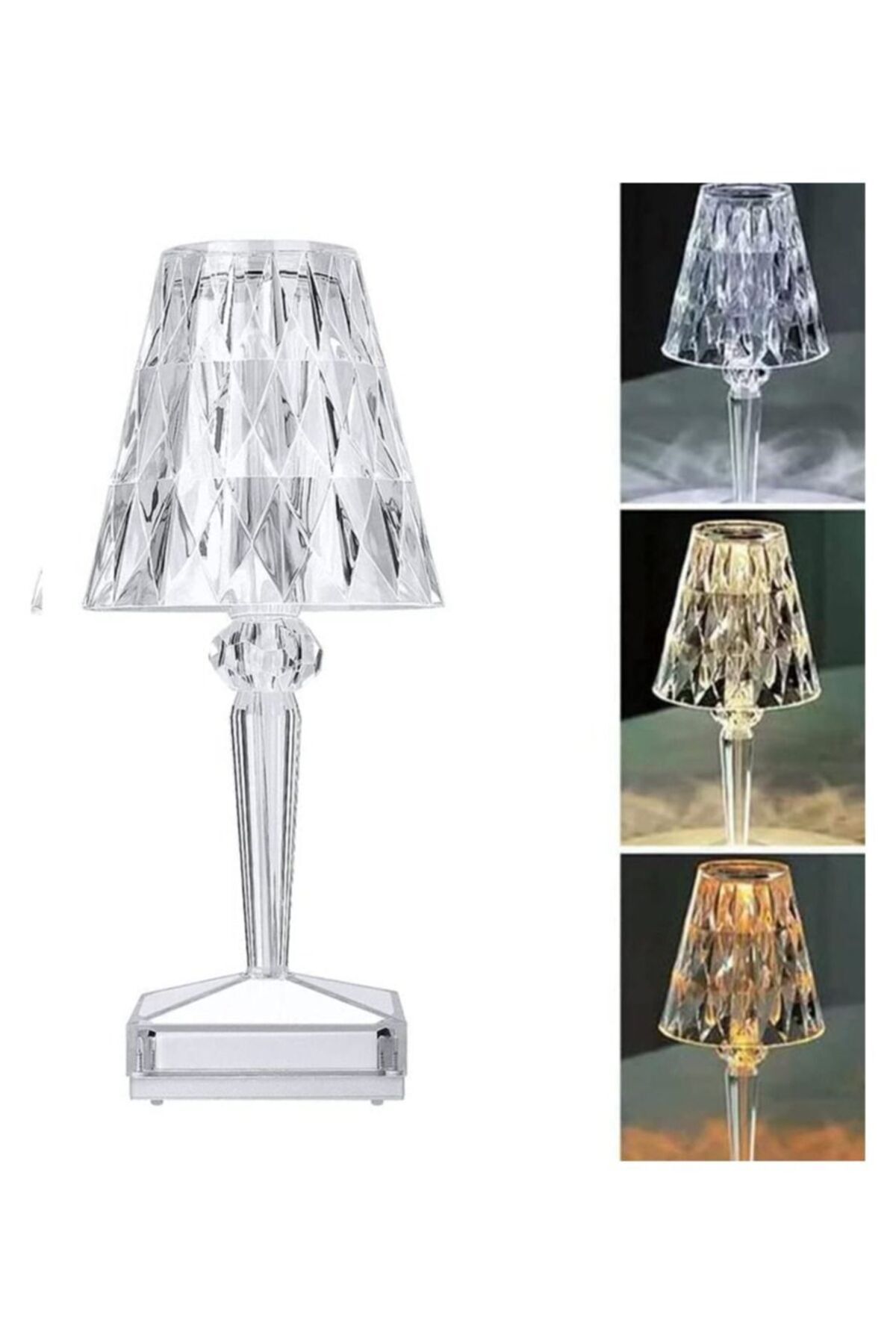 Generic-3 Color Changing Rechargeable Crystal Touch Control Small Table Lamp 1