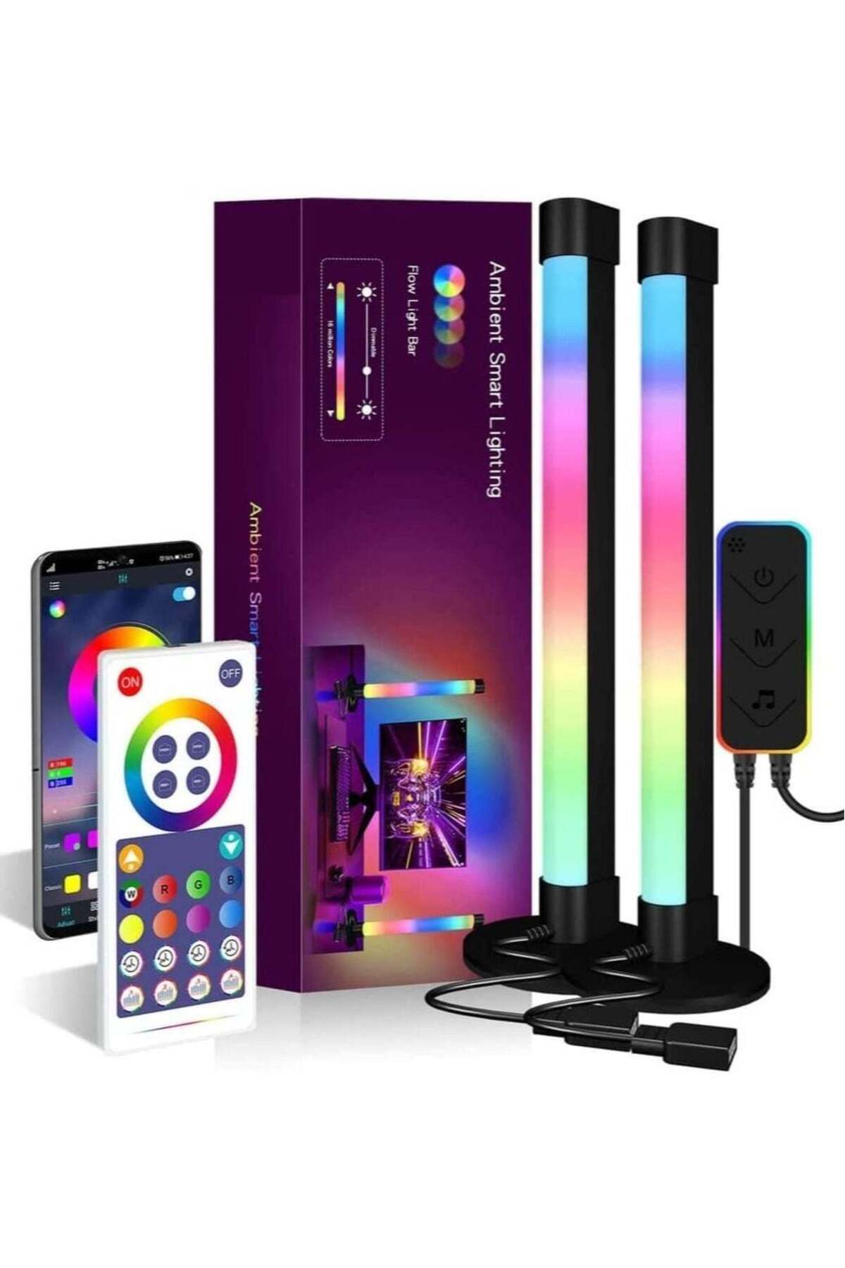 Generic-Smart RGB LED Light Bars, Ambient Lighting, Bluetooth Monitor Flow Light Bars with APP Control, Col 1