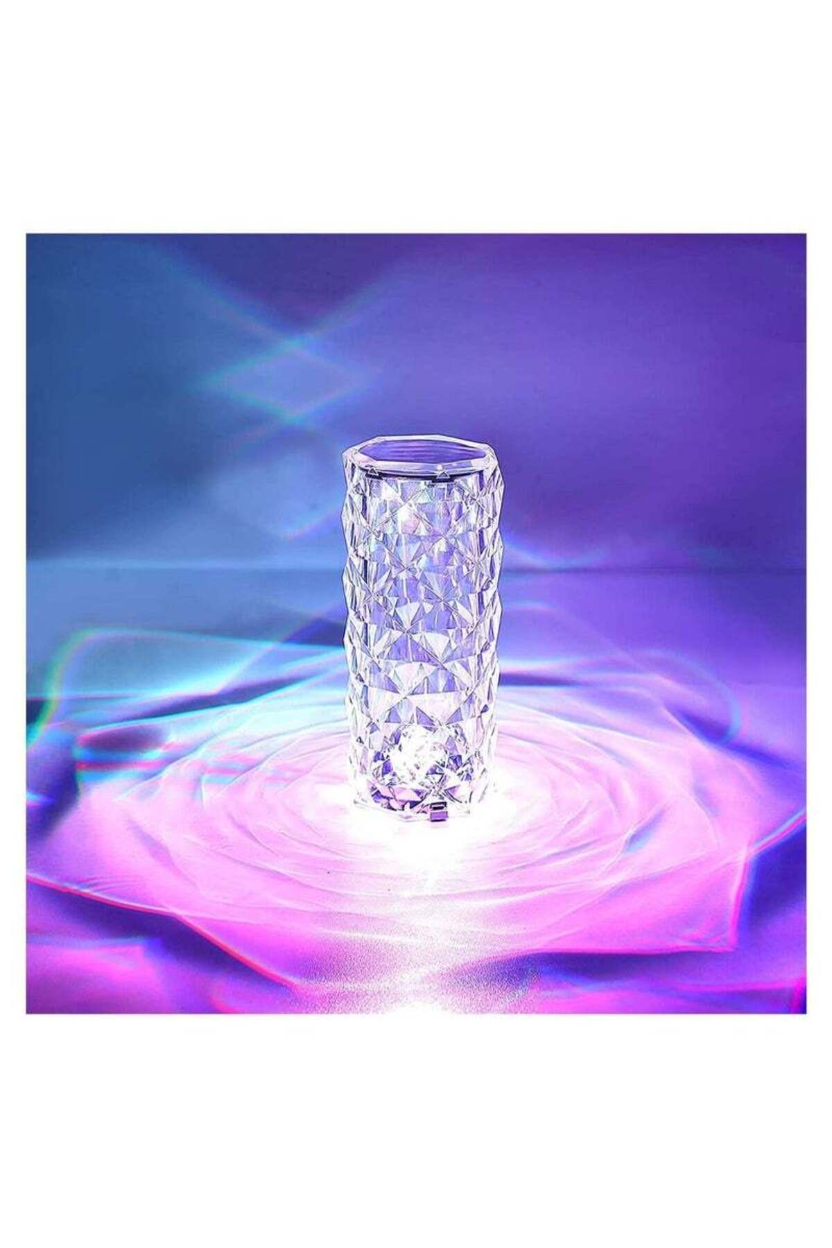 Generic-ELTRAZONE Crystal Diamond 3D Rose Table Lamp, LED 16 Color changing Night Light with Remote and Tou 1