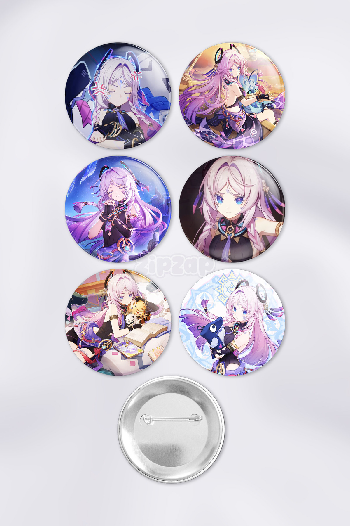 Citlali Genshin impact Bag Ornament Badge Pin Button Badge Set (6 PCS)