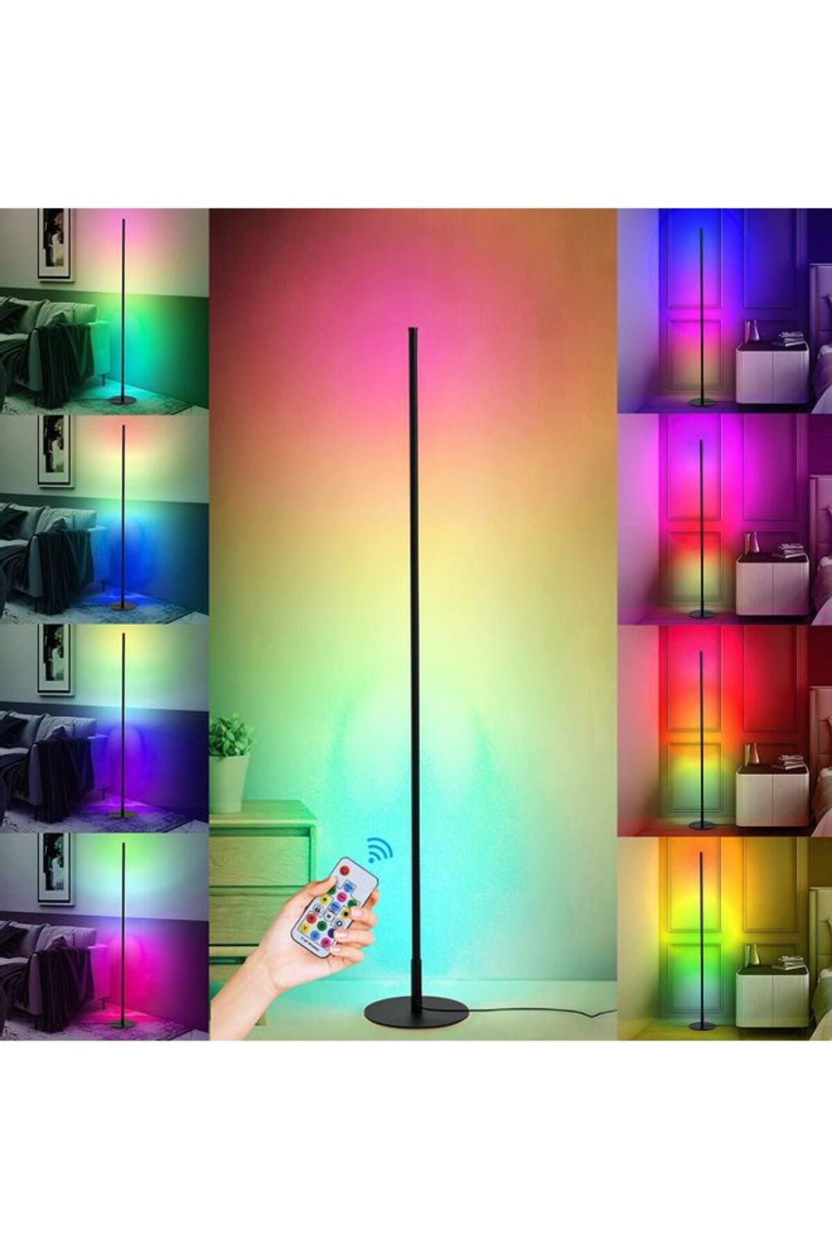 Generic-KUYING LED Corner Floor Standing Lamp with Remote Control Multicolour 1