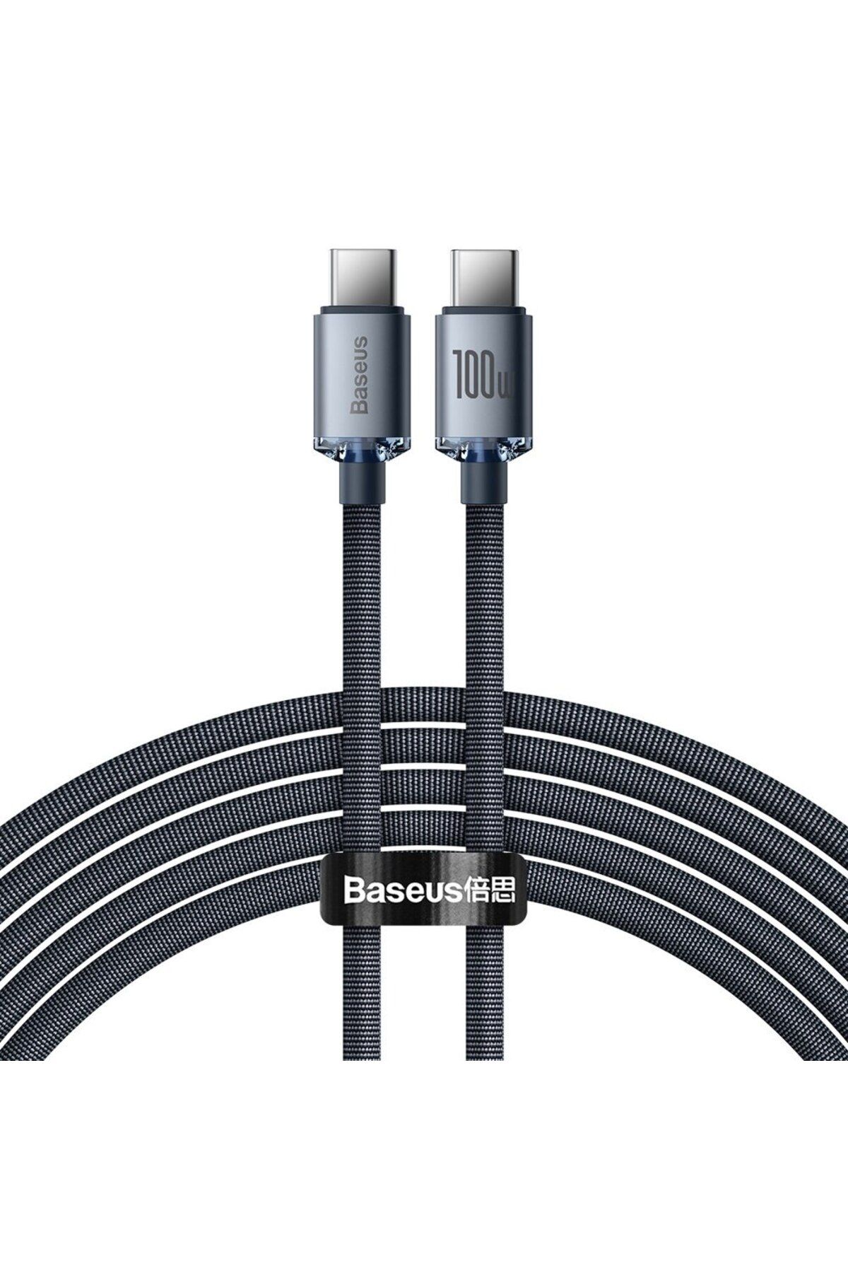 Baseus-Cablu de alimentare de date de la tip C la tip C 100W, GEAR Protect, 2m, Alumix, Deep Dark 5