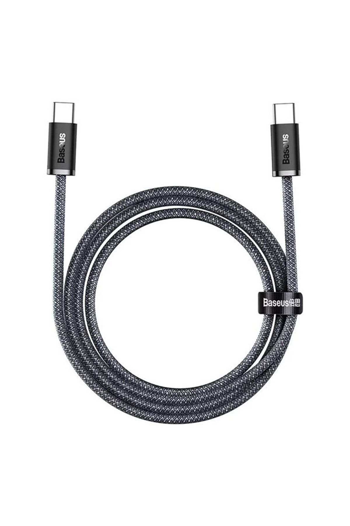 Baseus-Cablu de alimentare de date de la tip C la tip C, încărcare rapidă, GEAR Fit, 100 W, 2 m, V43, flexibil din silicon, negru intens 5