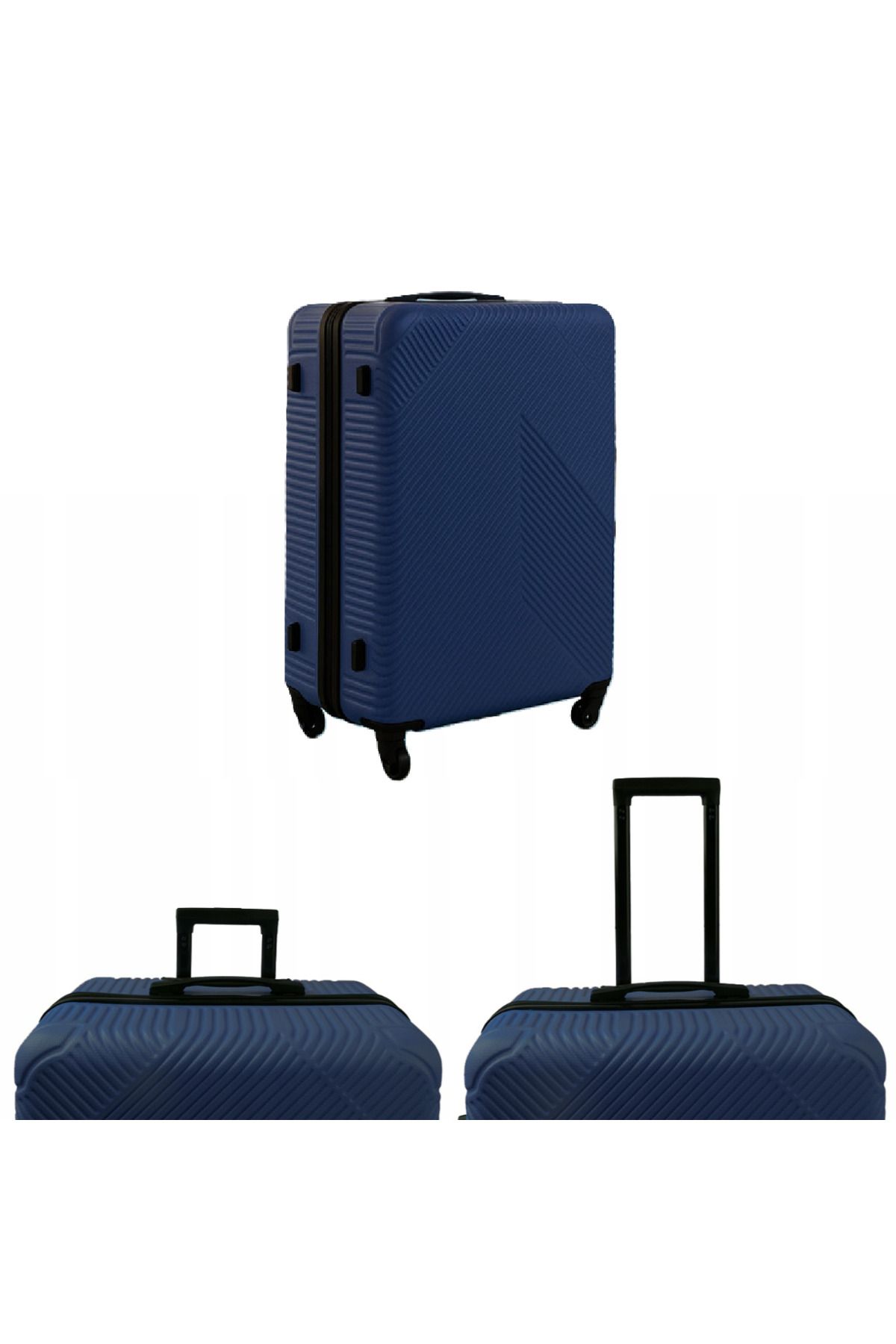 zola-Set of 3 travel suitcases, 39/70/99 l, with lock, 360° wheels, telescopic and fixed handle, ABS, navy blue 8