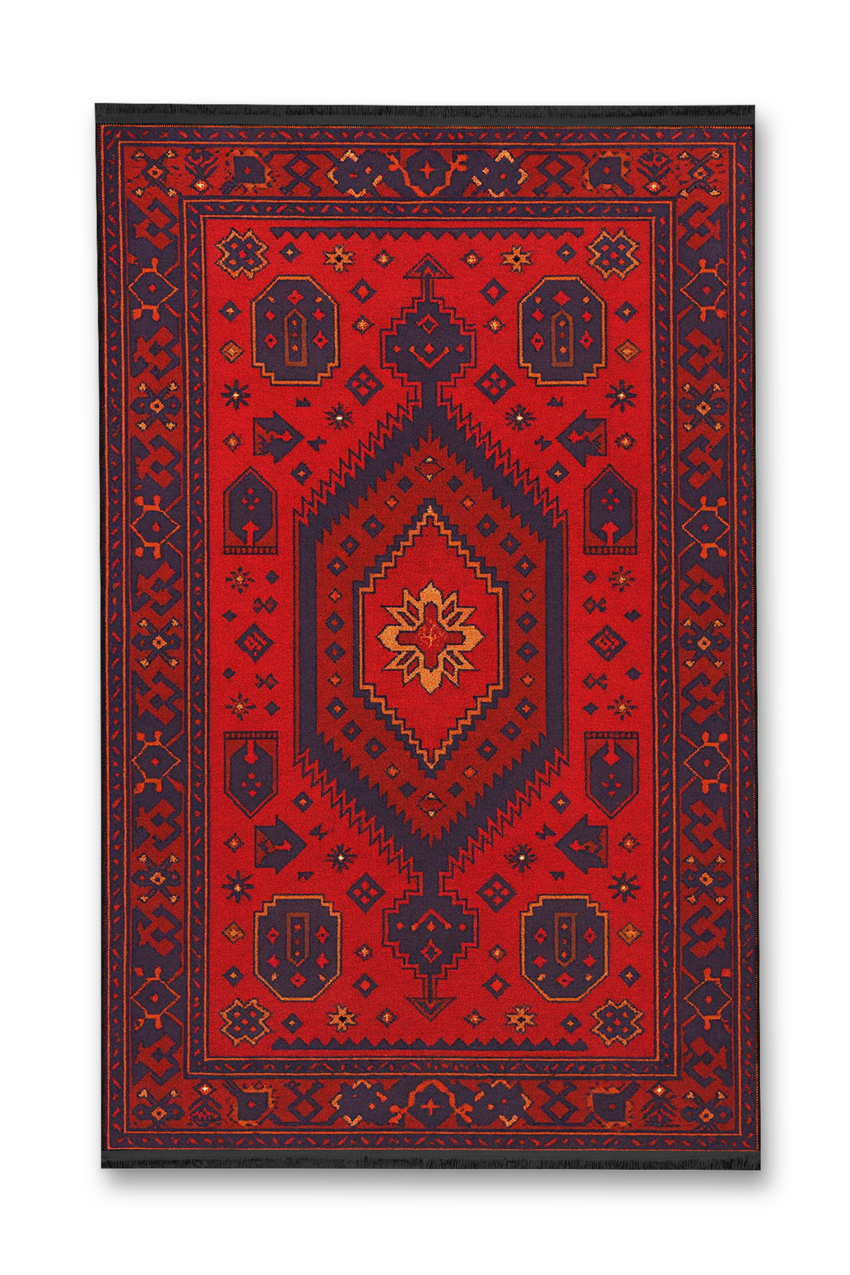 Mosso Red Traditional Themed Pattern Woven Base Modern Decorative Carpet mosso234red