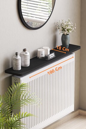 meDDex Petek Üstü Uçan Raf Montajsız - Tak Çıkar 100x18 Siyah Desen